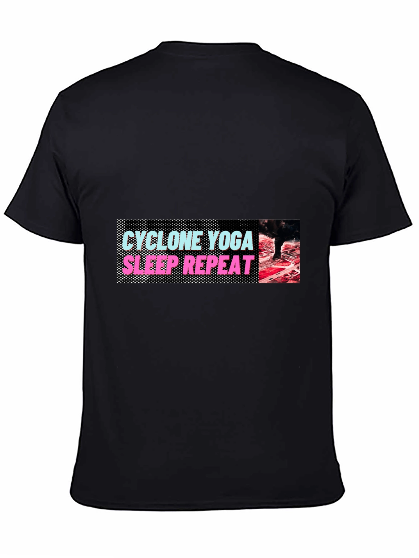 Black Men's 'Cyclone Yoga Sleep Repeat' Graphic Tee view 4