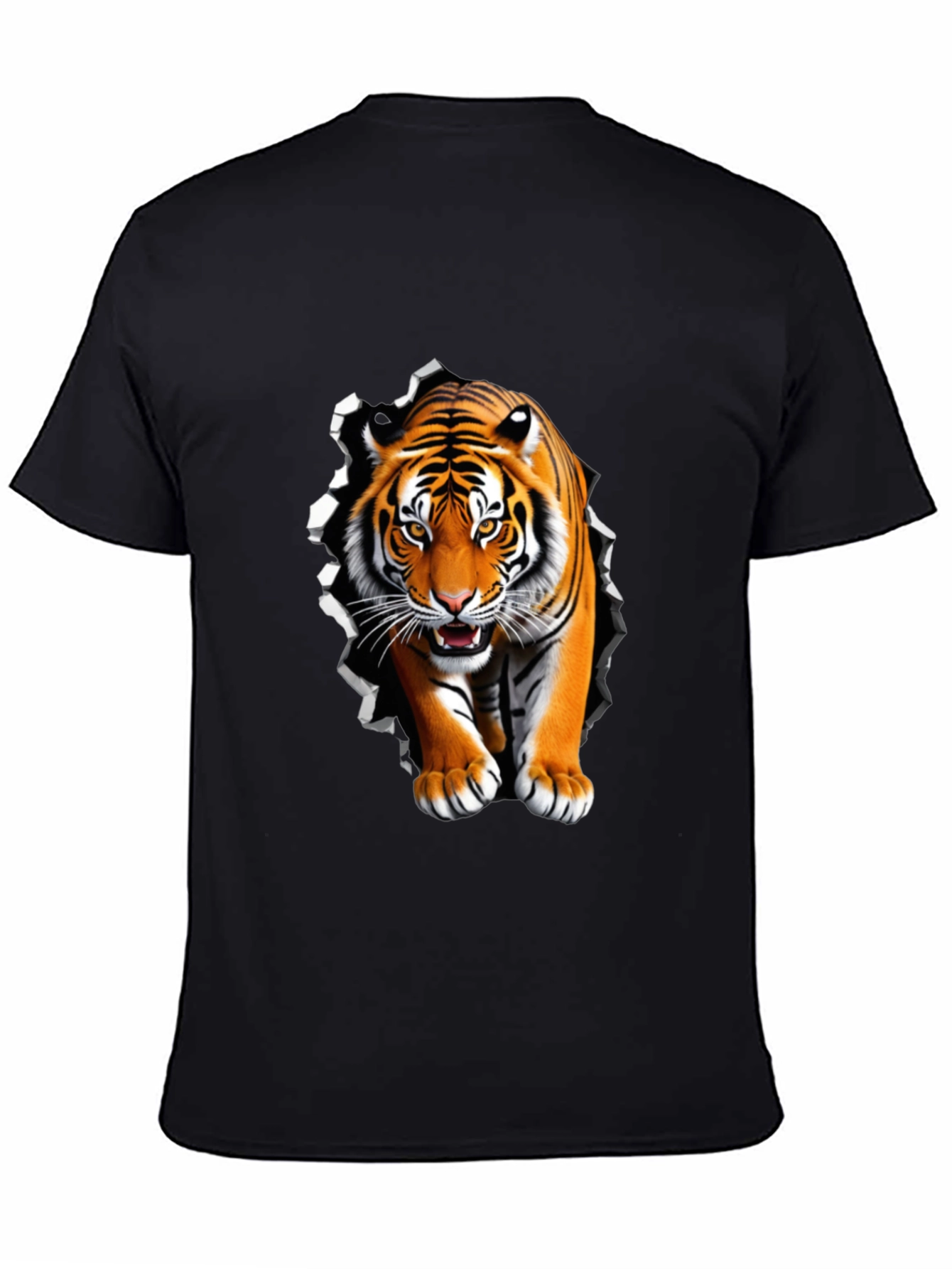 Black Tiger Graphic Black Tee - Bold Animal Print view 4