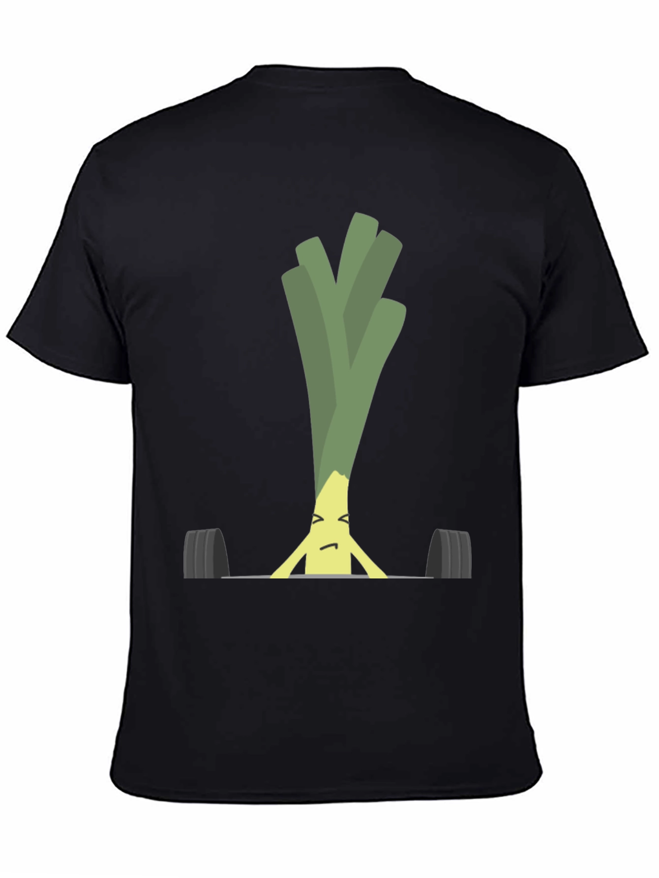 Black Funny Leek Lifting Weights Graphic Tee view 4