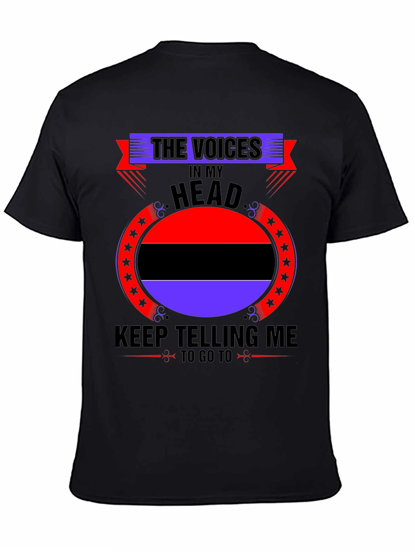 Black Voices in My Head Graphic Tee - Bold Statement Shirt view 4