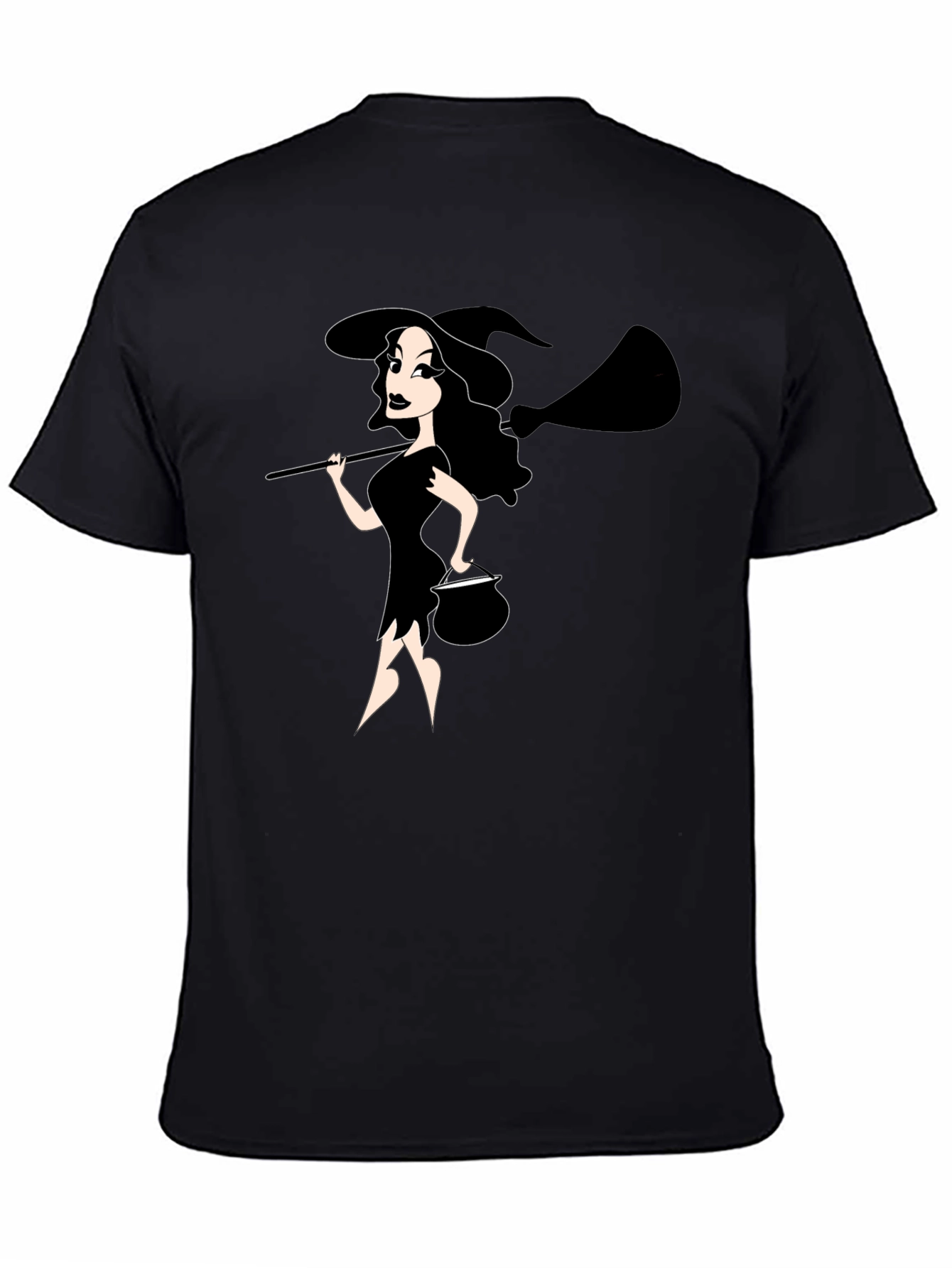 Black Halloween Witch T-Shirt - Spooky & Stylish Black Tee view 4