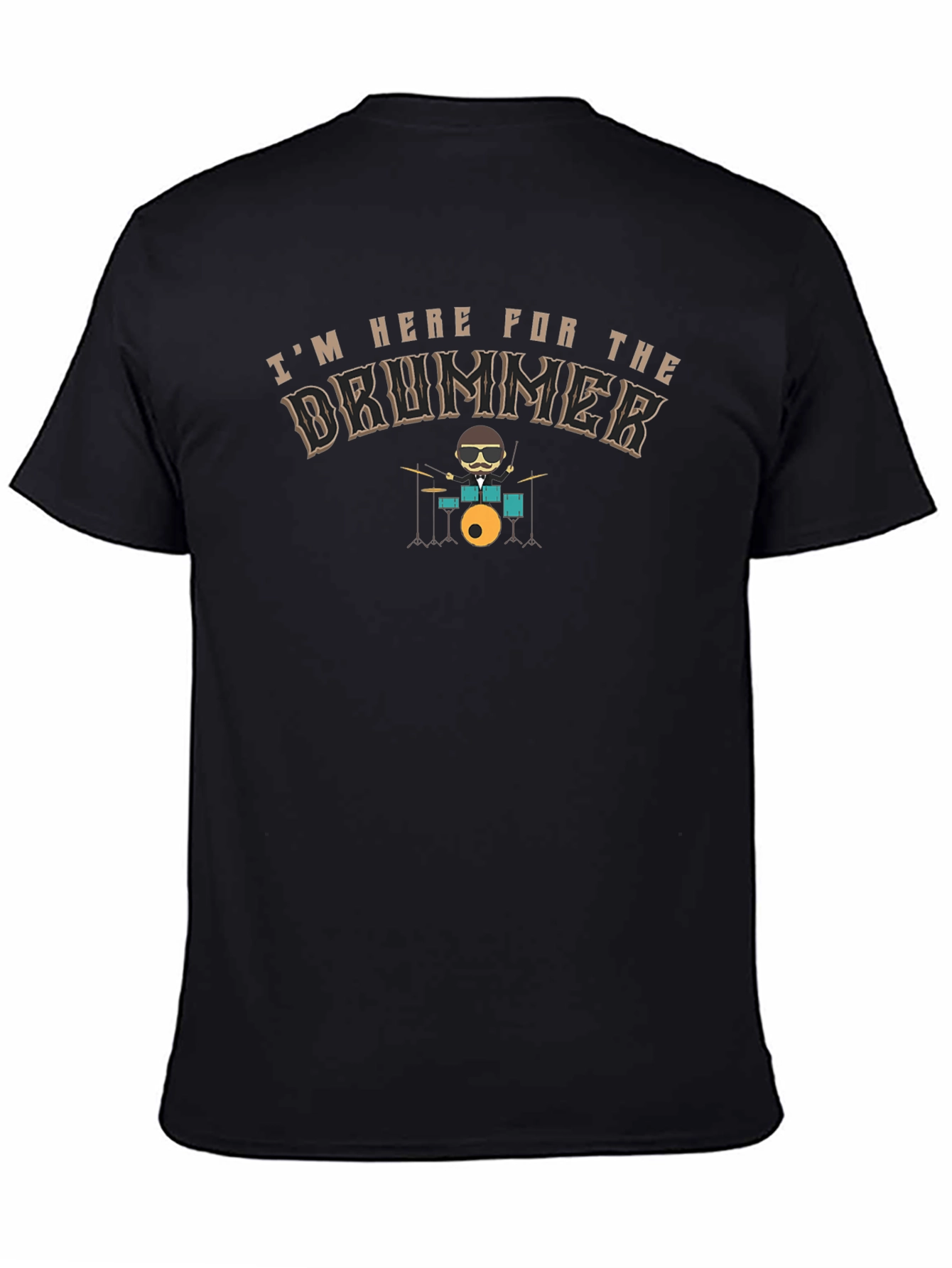 Black I'm Here For The Drummer Graphic T-Shirt view 4