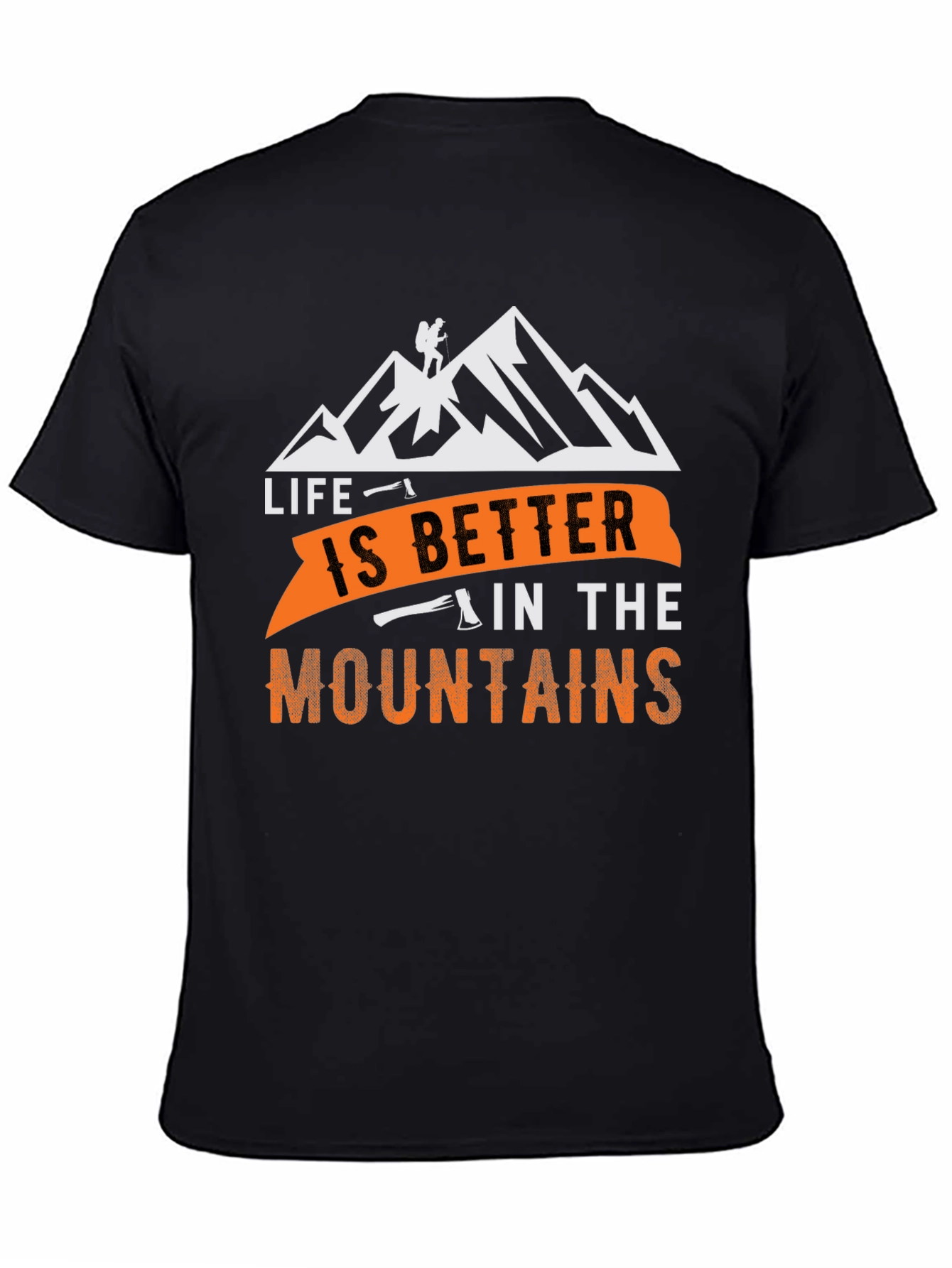 Black Life is Better in the Mountains Black T-Shirt view 4