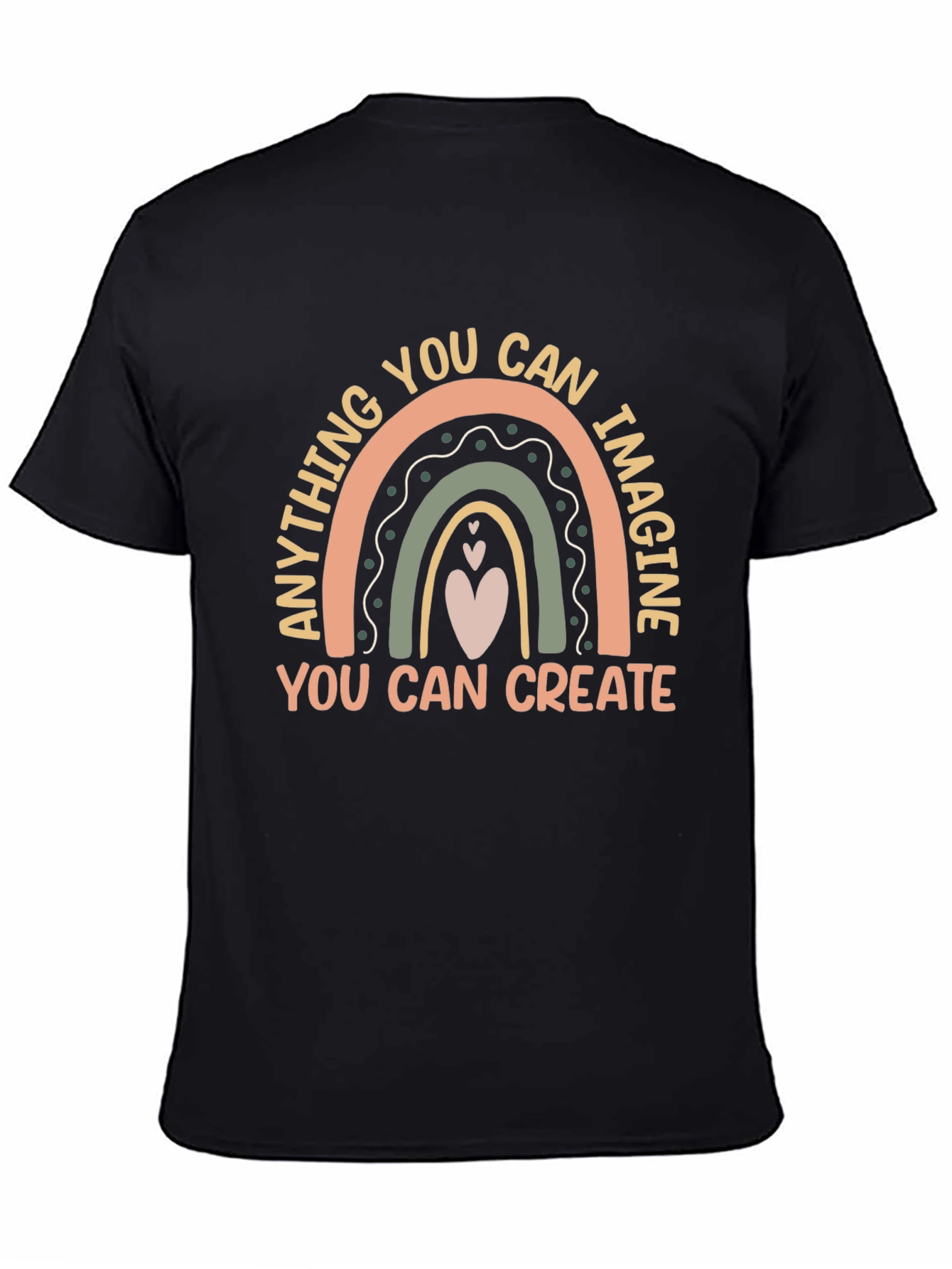 Black Inspirational Rainbow Graphic Tee view 4