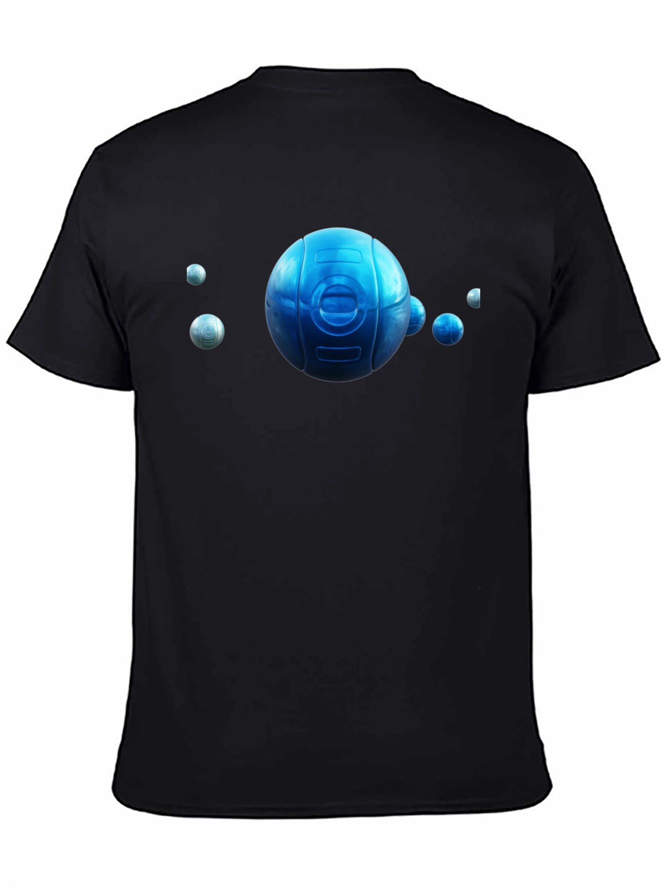 Black Blue Orb Graphic T-Shirt - Unique Design, Casual Wear view 4