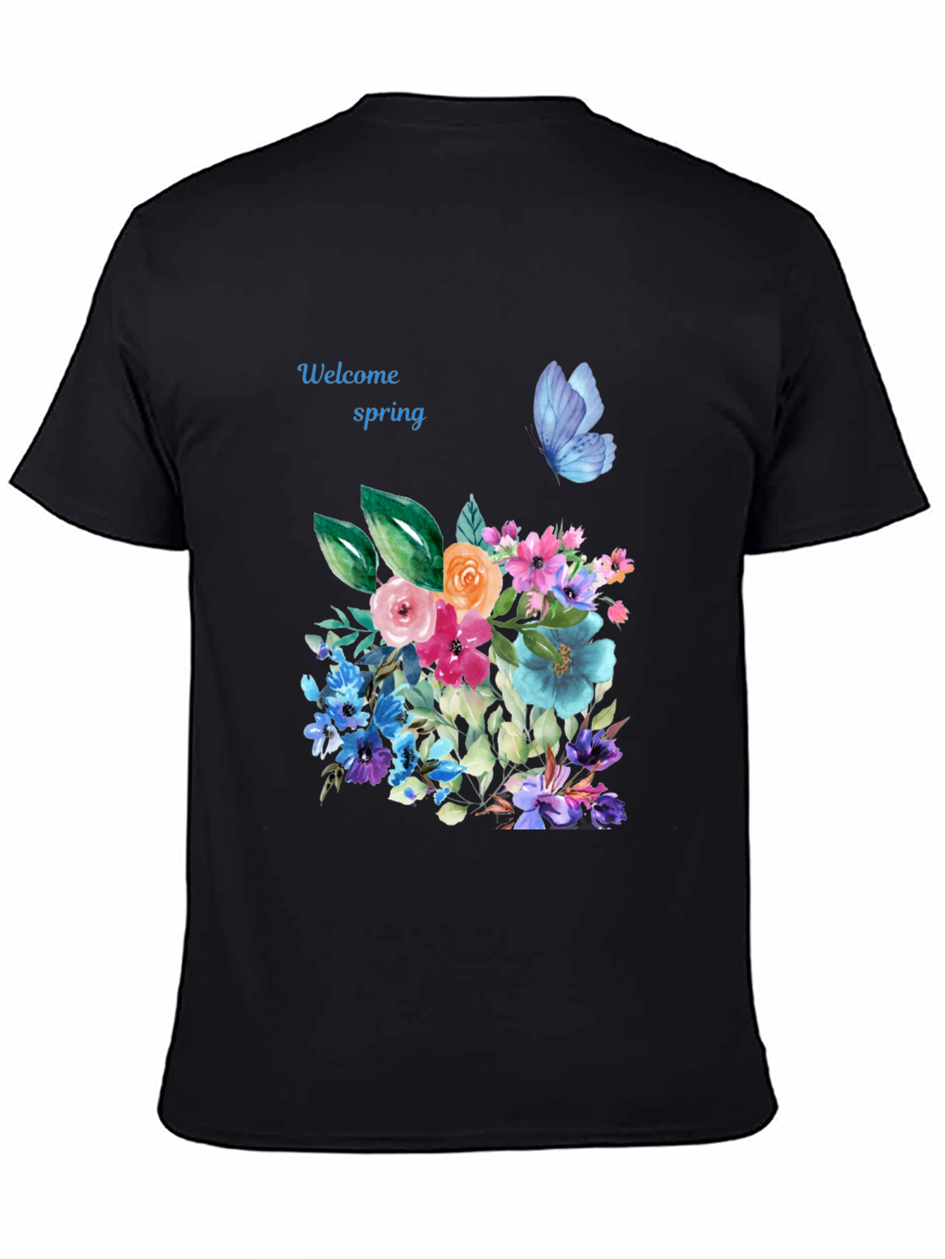 Black Spring Welcome Floral T-Shirt view 4