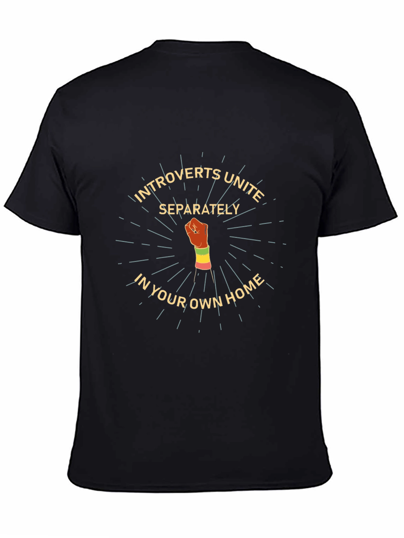 Black Introverts Unite T-Shirt Funny Social Distancing Tee view 4