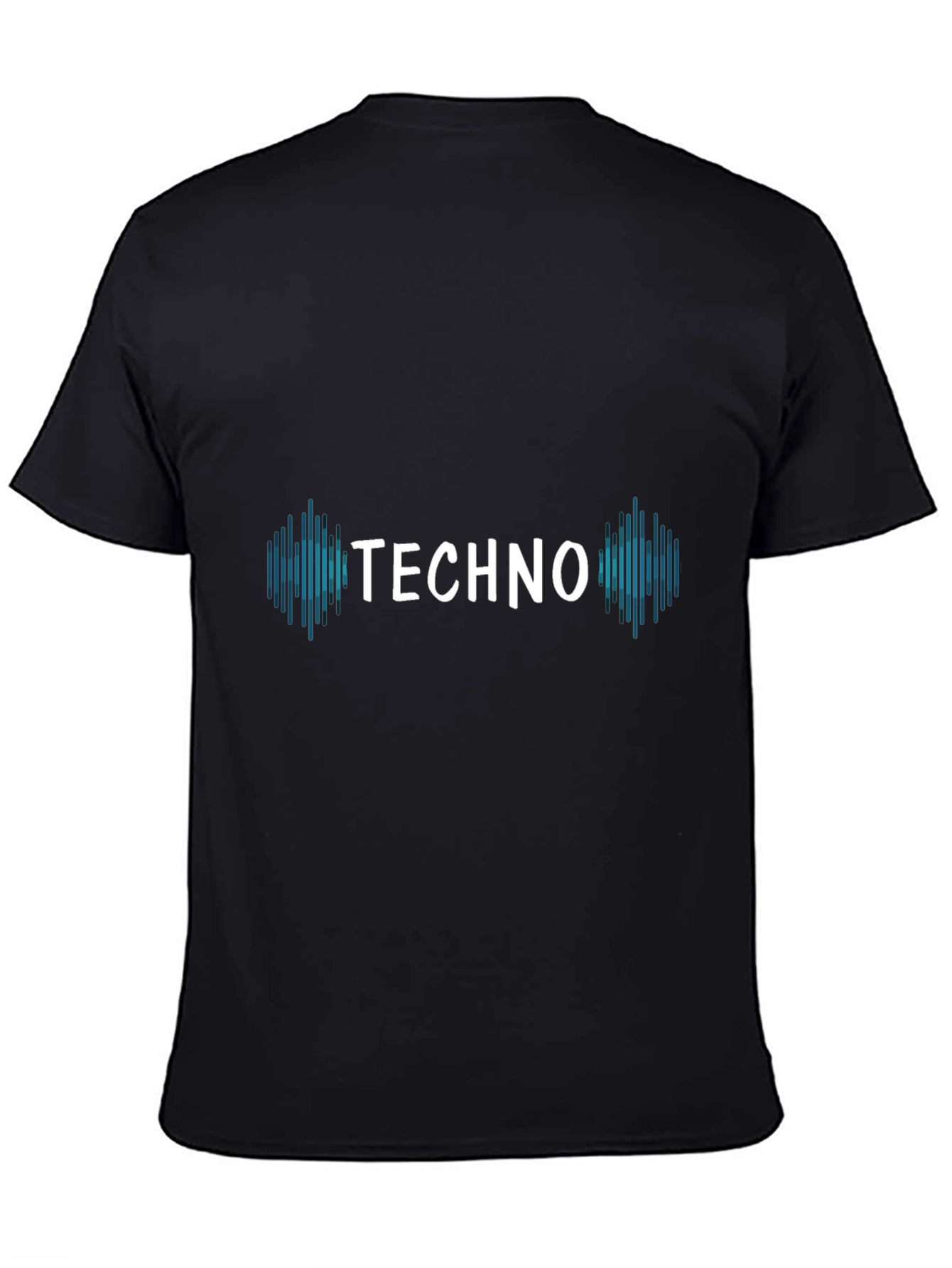 Black Techno Music Graphic T-Shirt - Black Short Sleeve Tee view 4