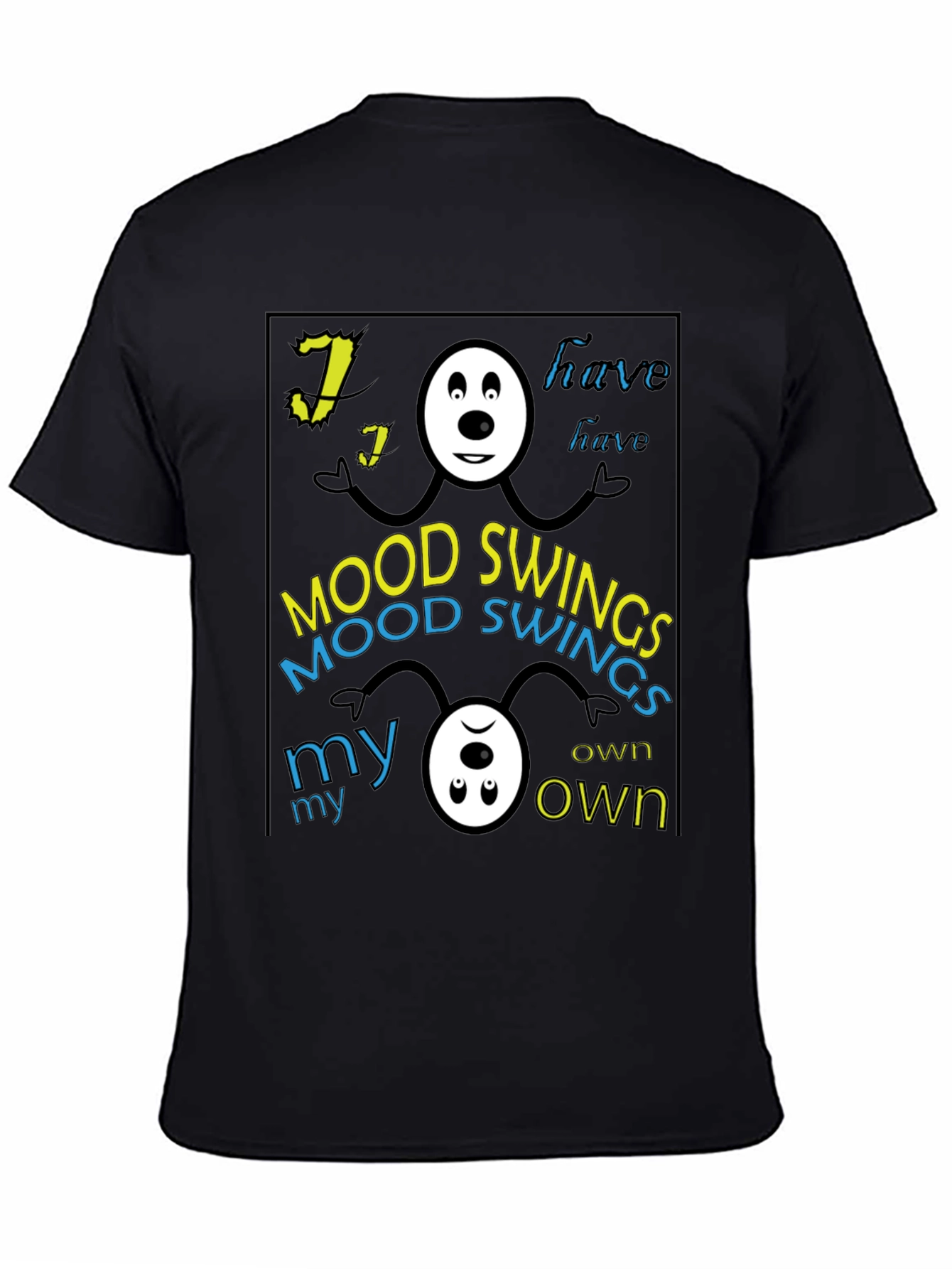 Black Mood Swings Graphic Tee - Black Crew Neck view 4