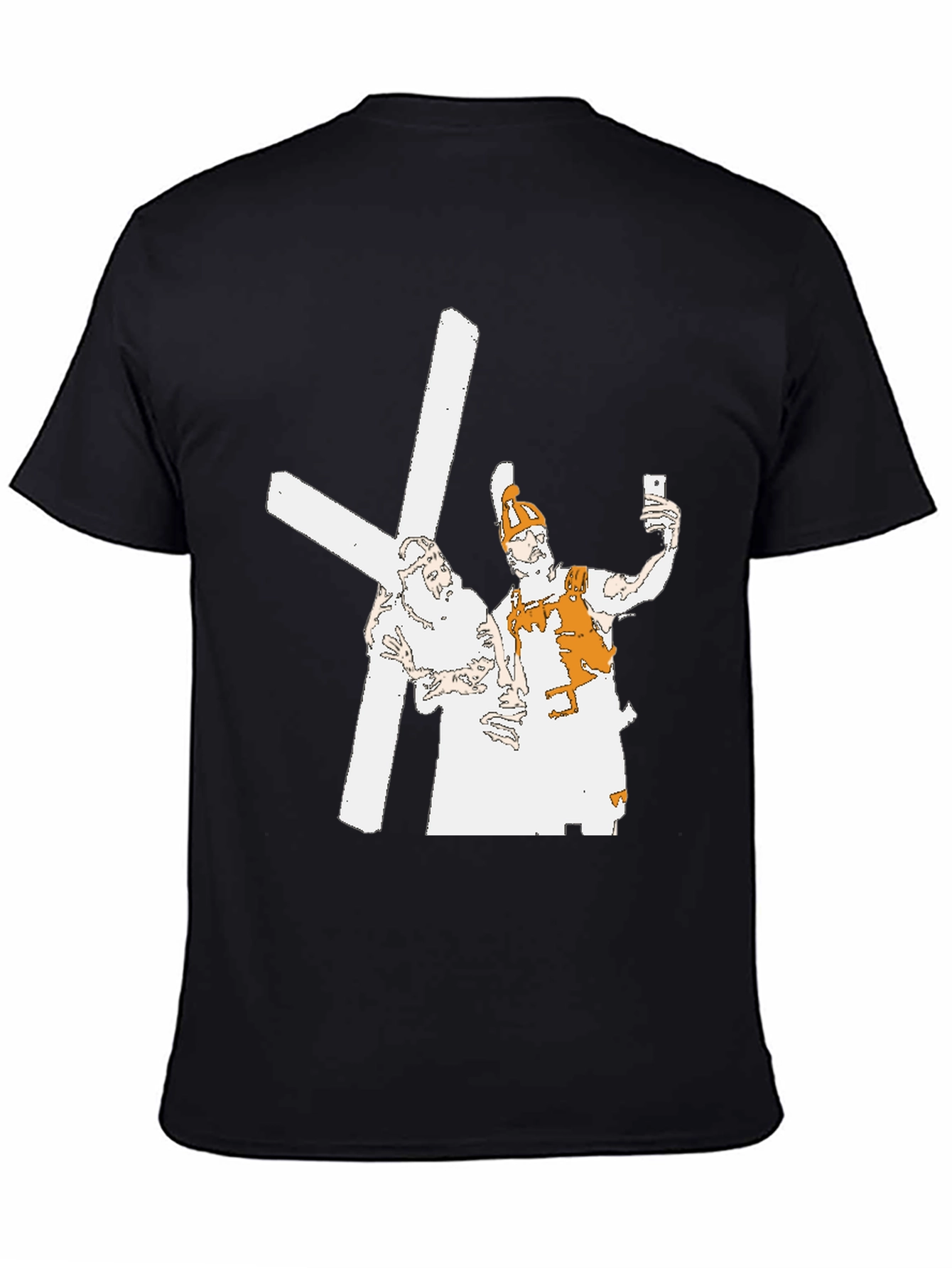 Black Funny Selfie T-Shirt - Black view 4