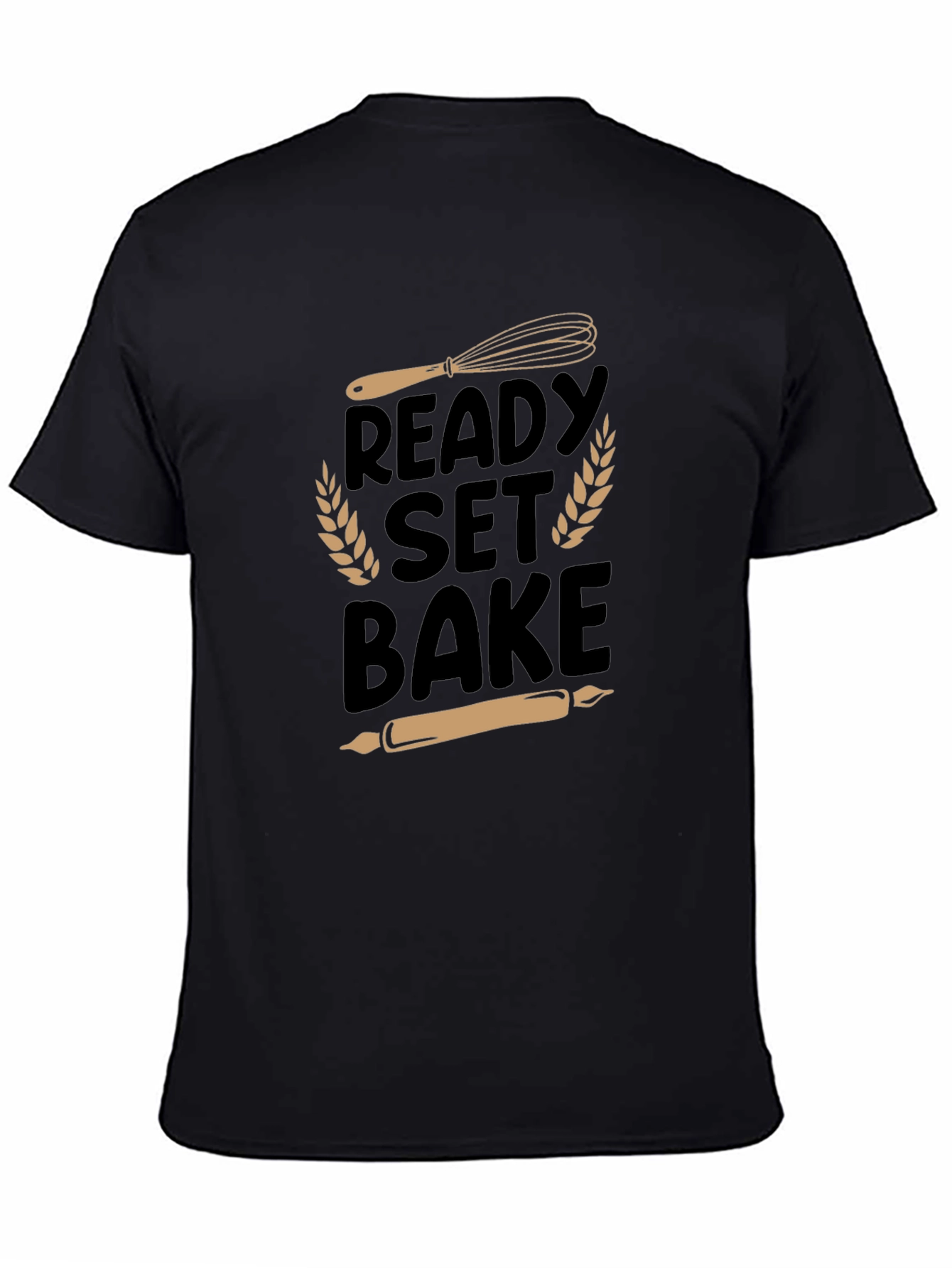 Black Ready Set Bake T-Shirt - Baking Enthusiast Tee view 4