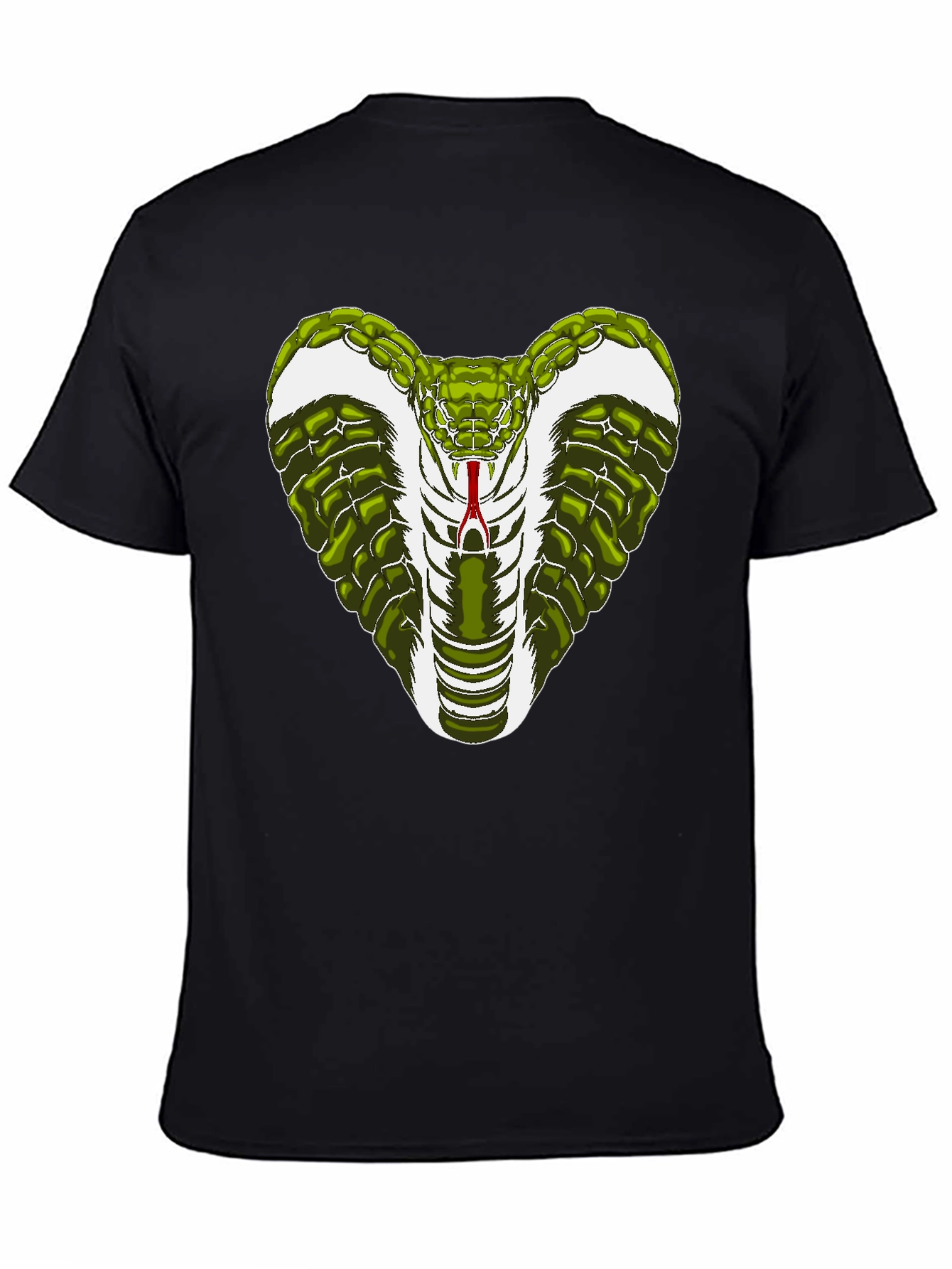 Black Cobra Snake Graphic T-Shirt - Men's Black Tee view 4