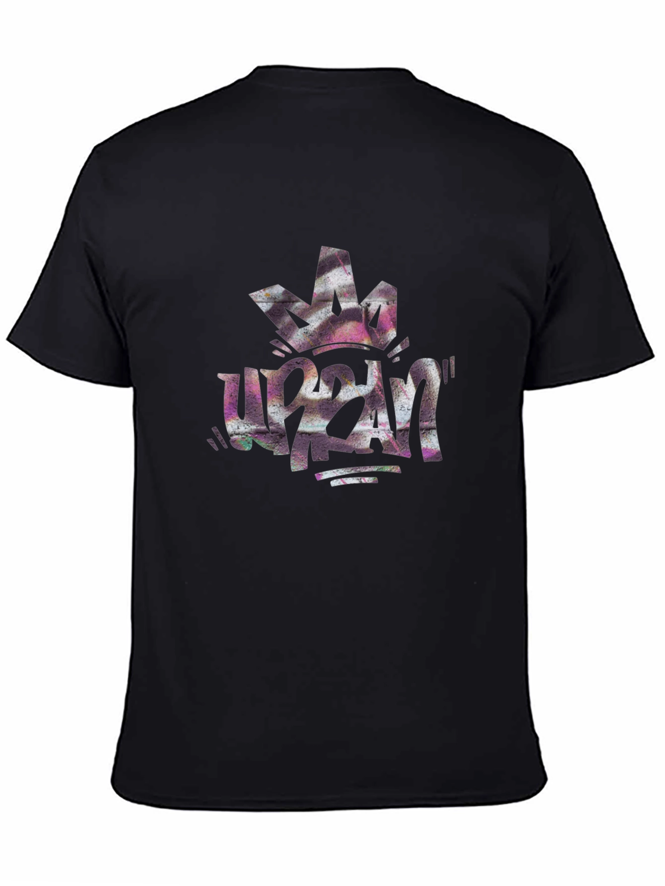 Black Urban Crown Graphic Black Tee view 4