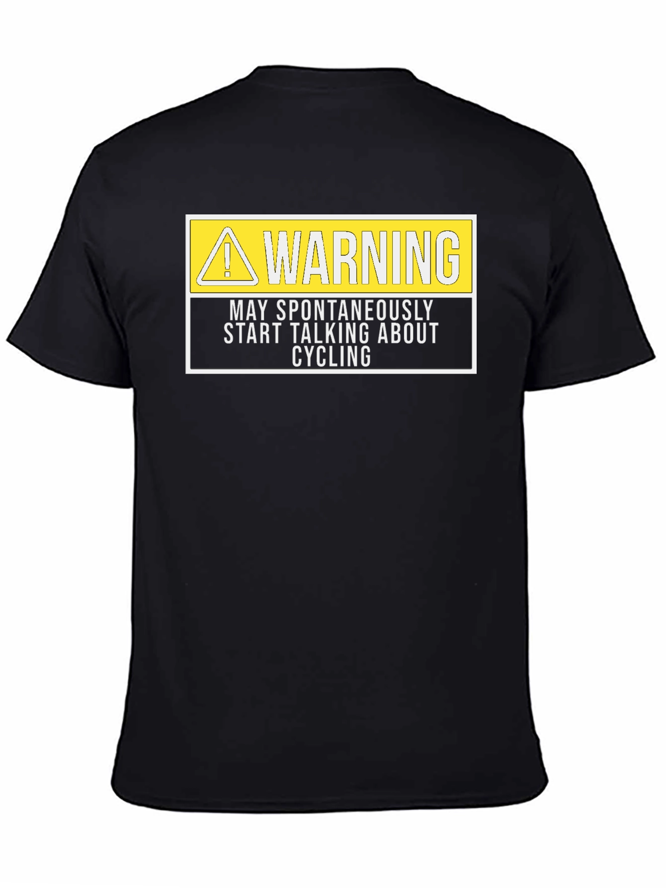 Black Warning May Spontaneously Talk About Cycling T-Shirt view 4