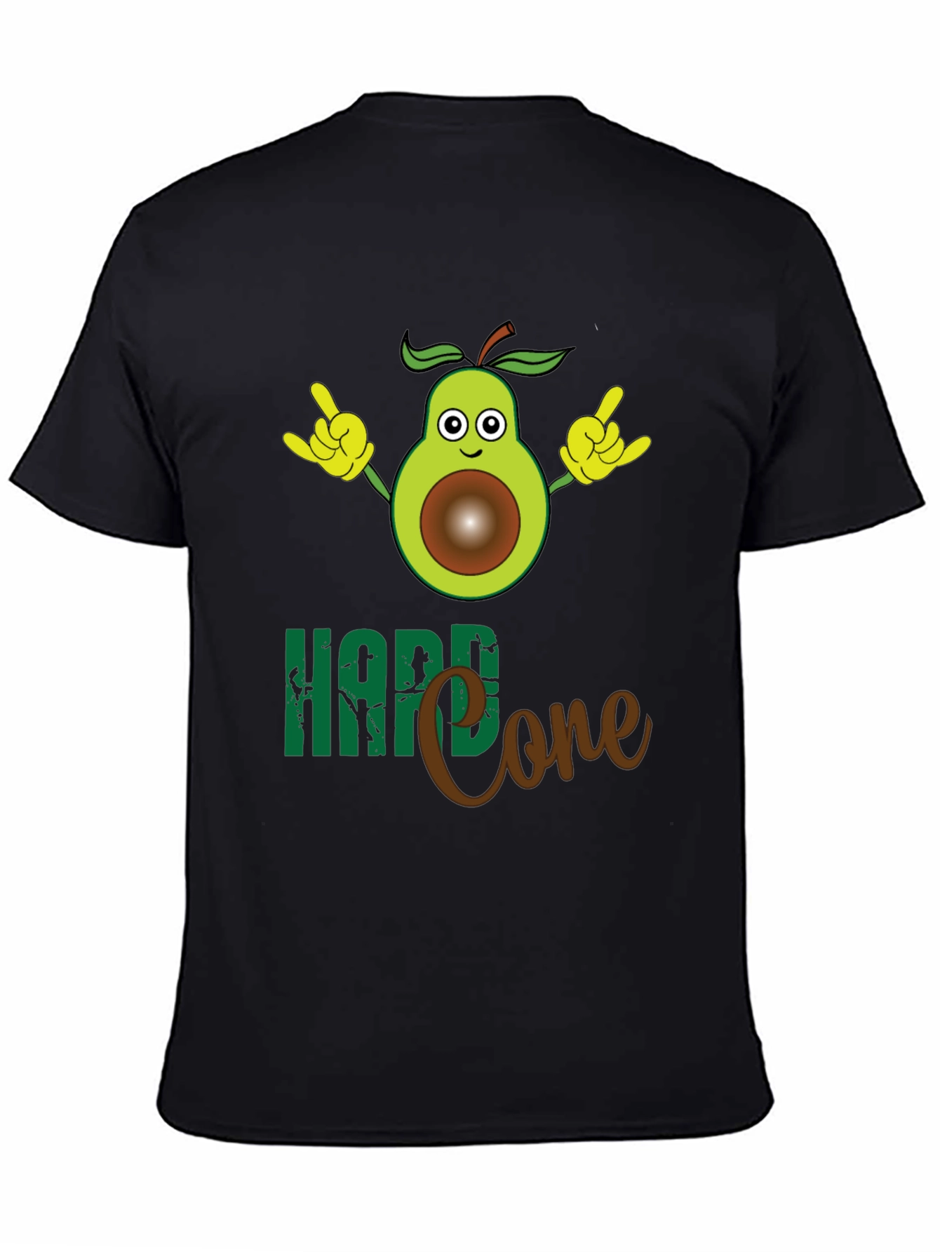 Black Hard Core Avocado T-Shirt view 4