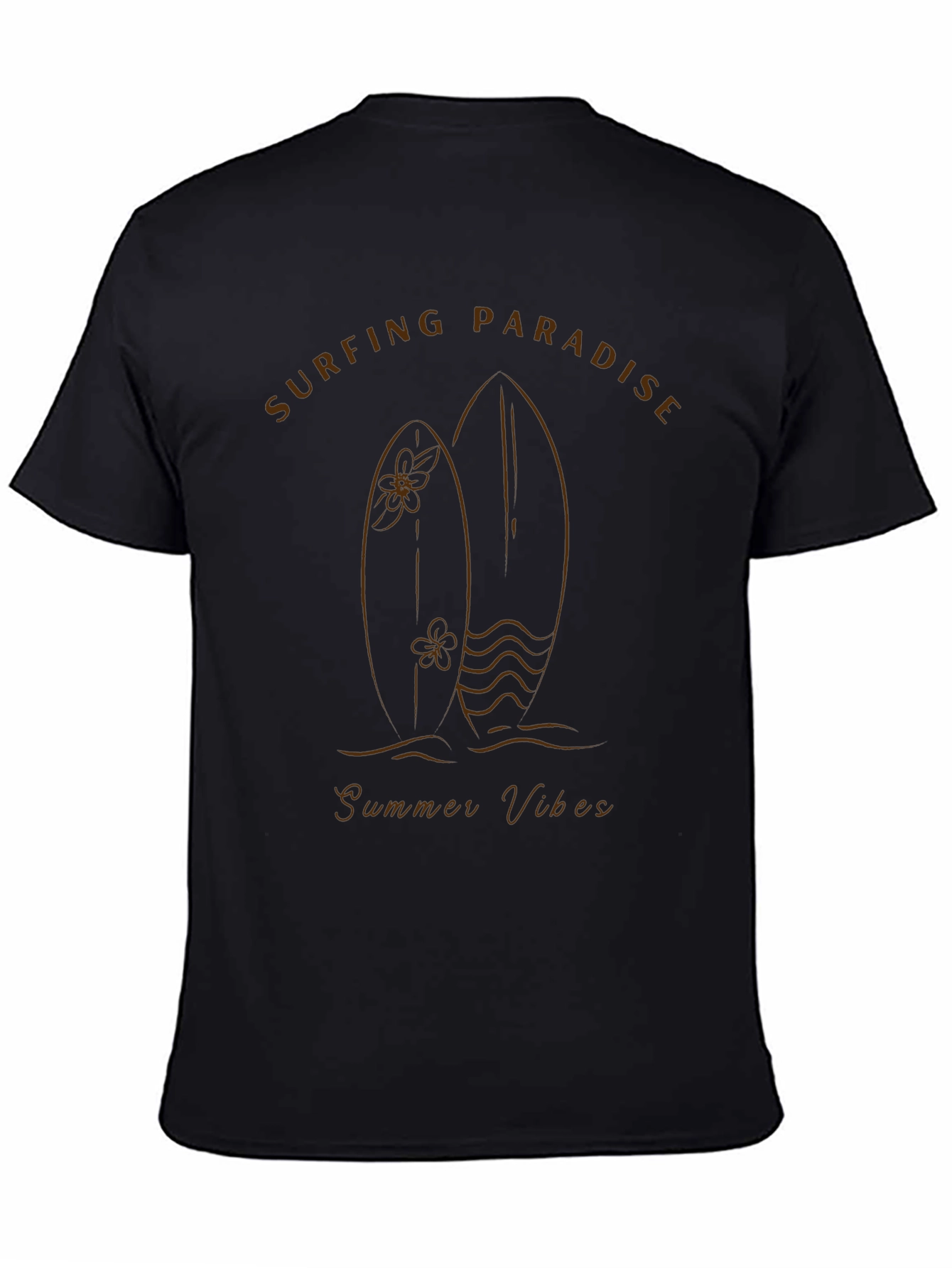 Black Surfing Paradise Black Graphic Tee view 4