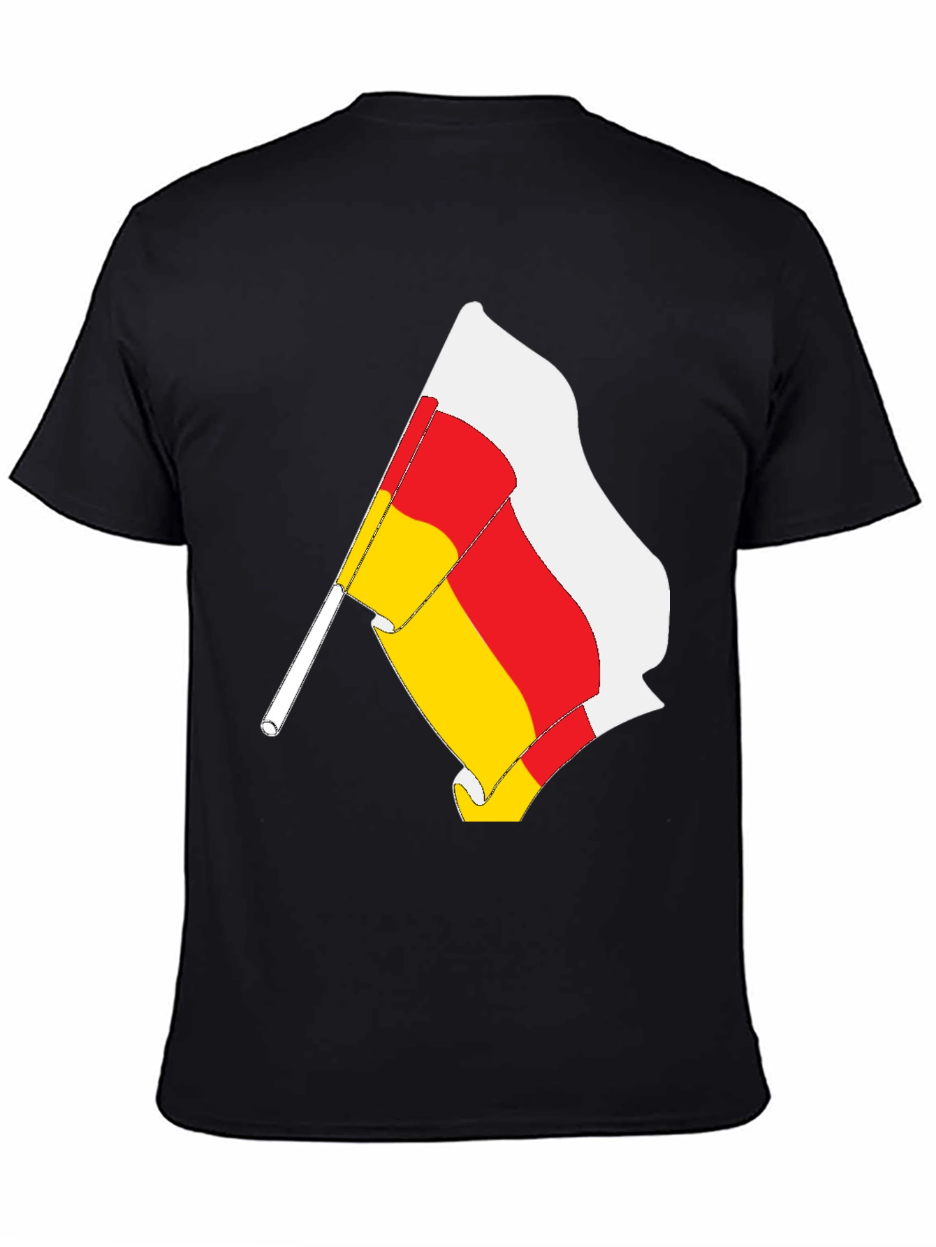 South Ossetia Flag T-Shirt - Black Cotton Tee - 4