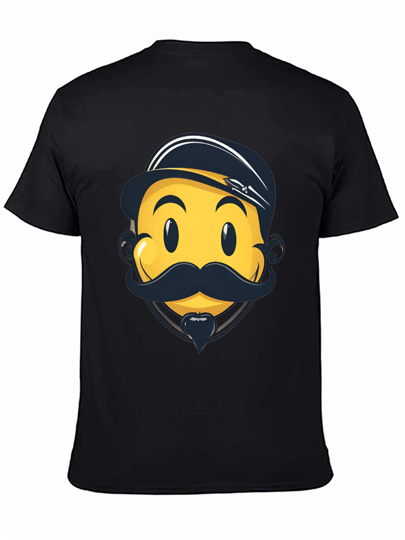 Black Emoji Captain Graphic Tee - Black Cotton Comfort view 4