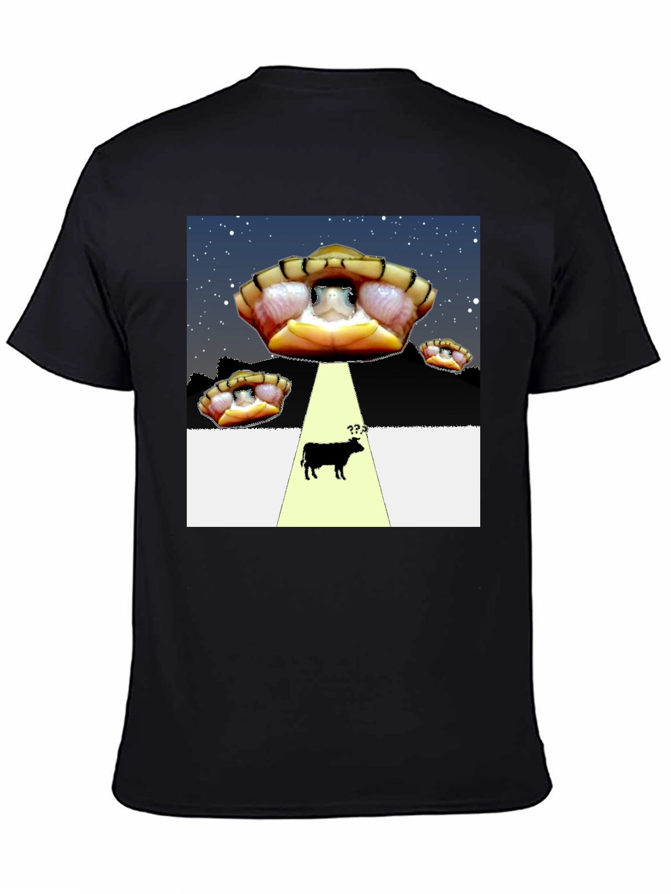 Black UFO Turtle Abduction T-Shirt view 4