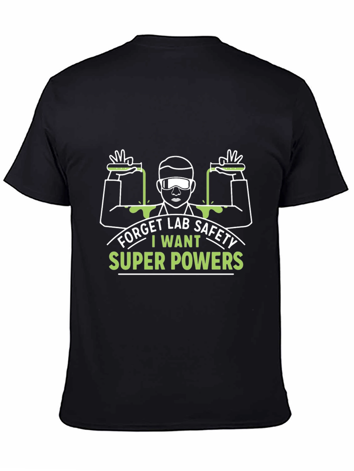 Black Funny Lab Safety Super Powers T-Shirt view 4