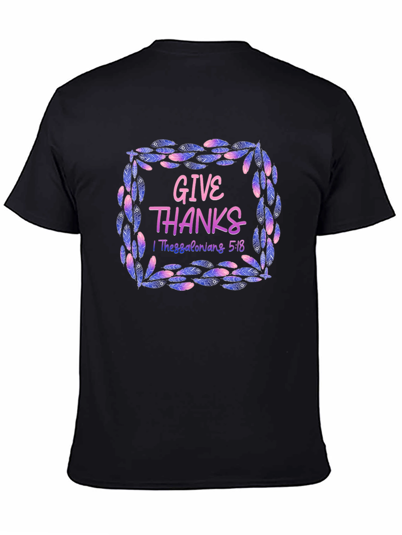 Black Give Thanks Graphic T-Shirt view 4