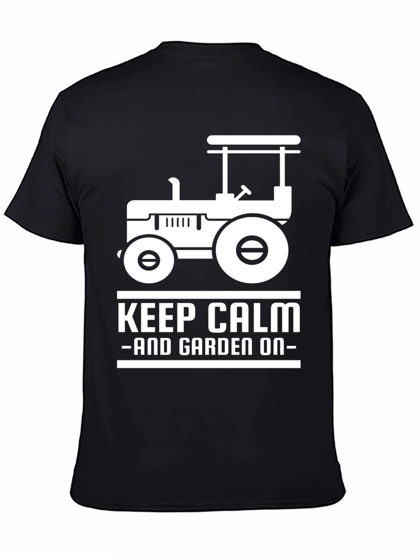 Black Keep Calm and Garden On Black T-Shirt view 4