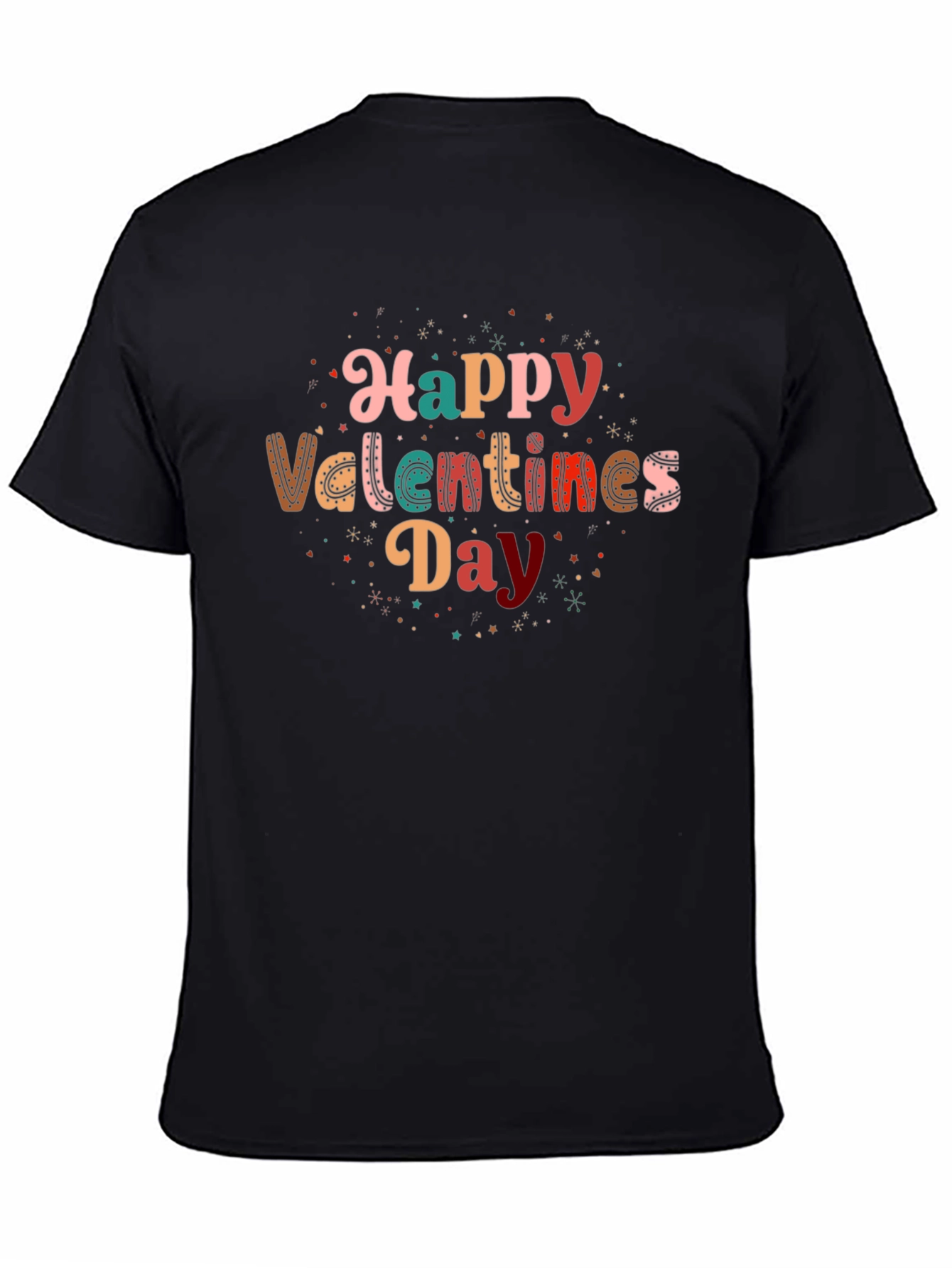 Black Happy Valentines Day Graphic T-Shirt view 4