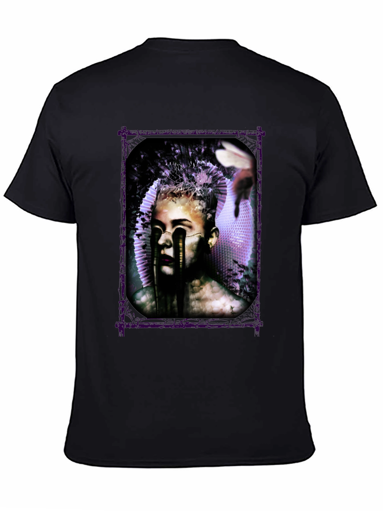 Black Artistic Graphic Print Tee view 4