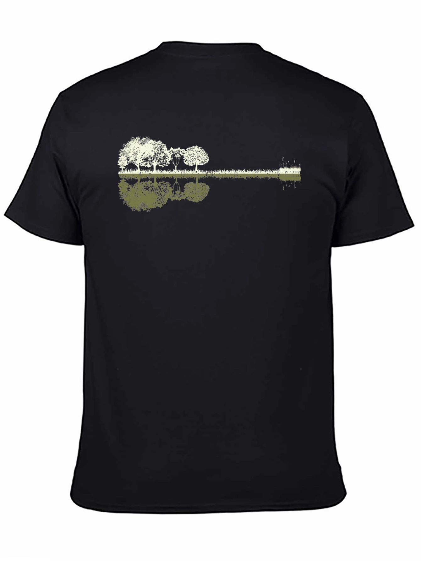 Black Nature Guitar Graphic Tee - Unique Music Lover Gift view 4