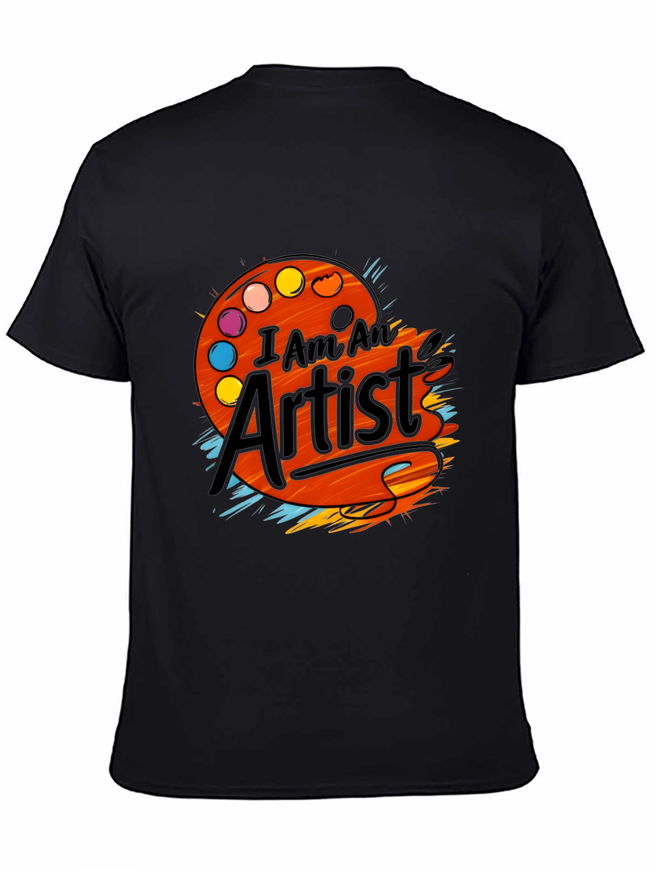 Black I Am An Artist T-Shirt - Painter Palette Graphic Tee view 4