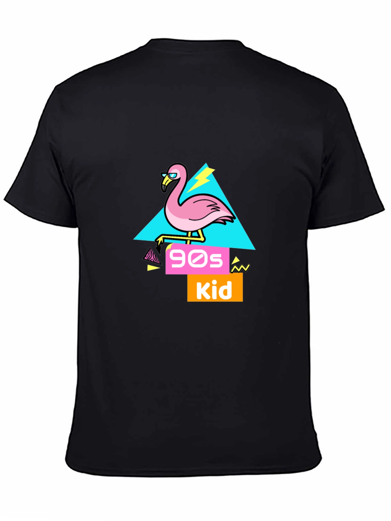 Black 90s Kid Flamingo T-Shirt view 4