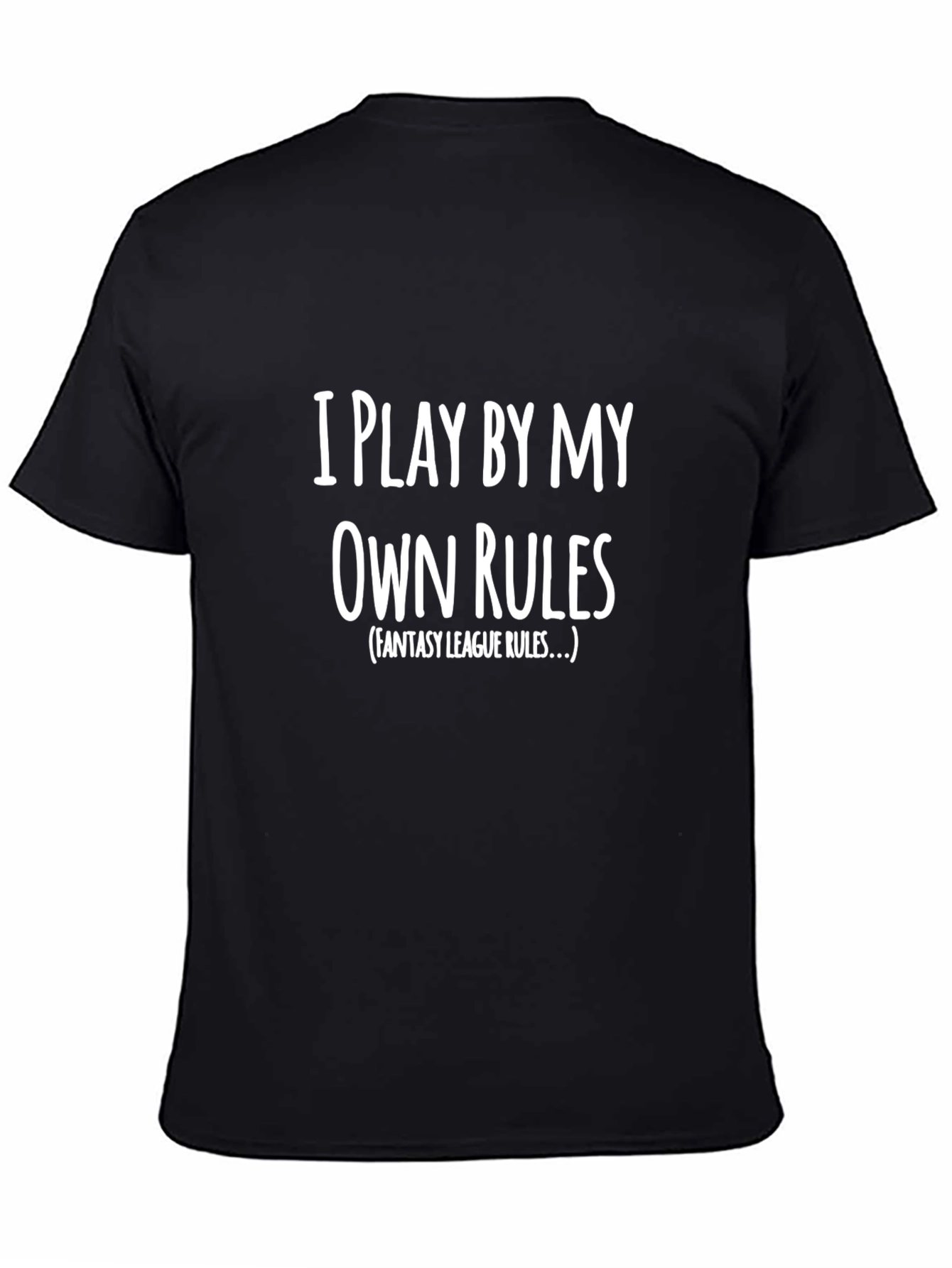 Black Fantasy League Rules T-Shirt - Funny Statement Tee view 4