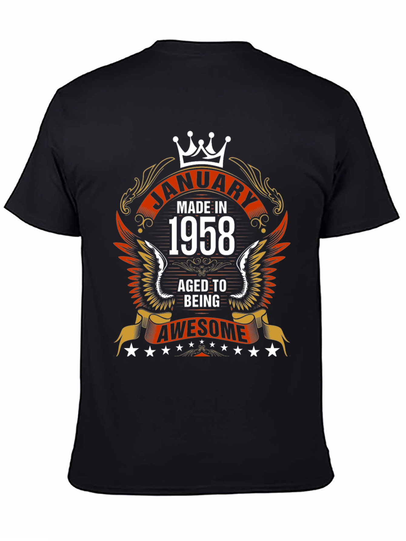 Black January 1958 Aged To Awesome T-Shirt view 4