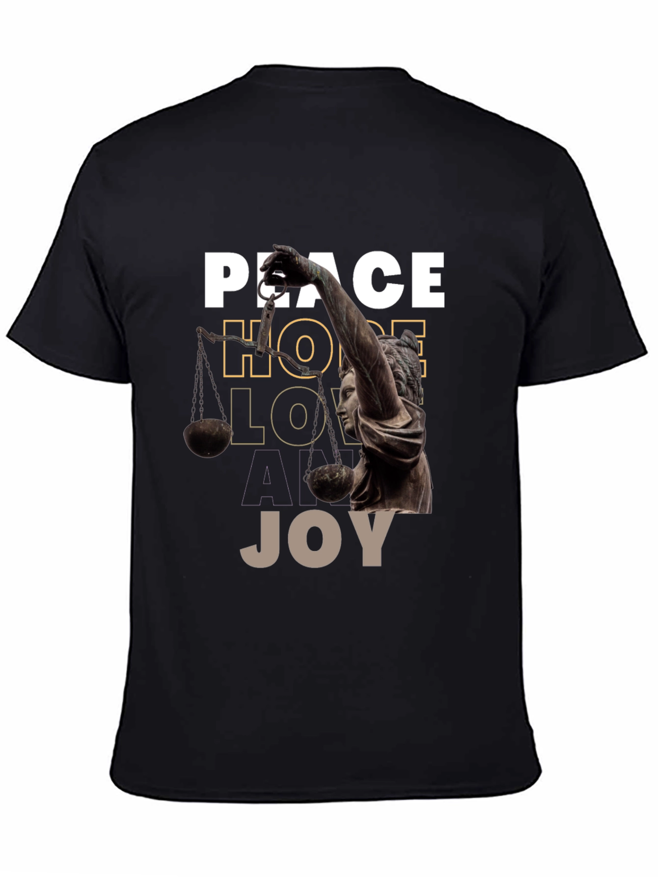 Black Peace Hope Love Joy Graphic Tee view 4