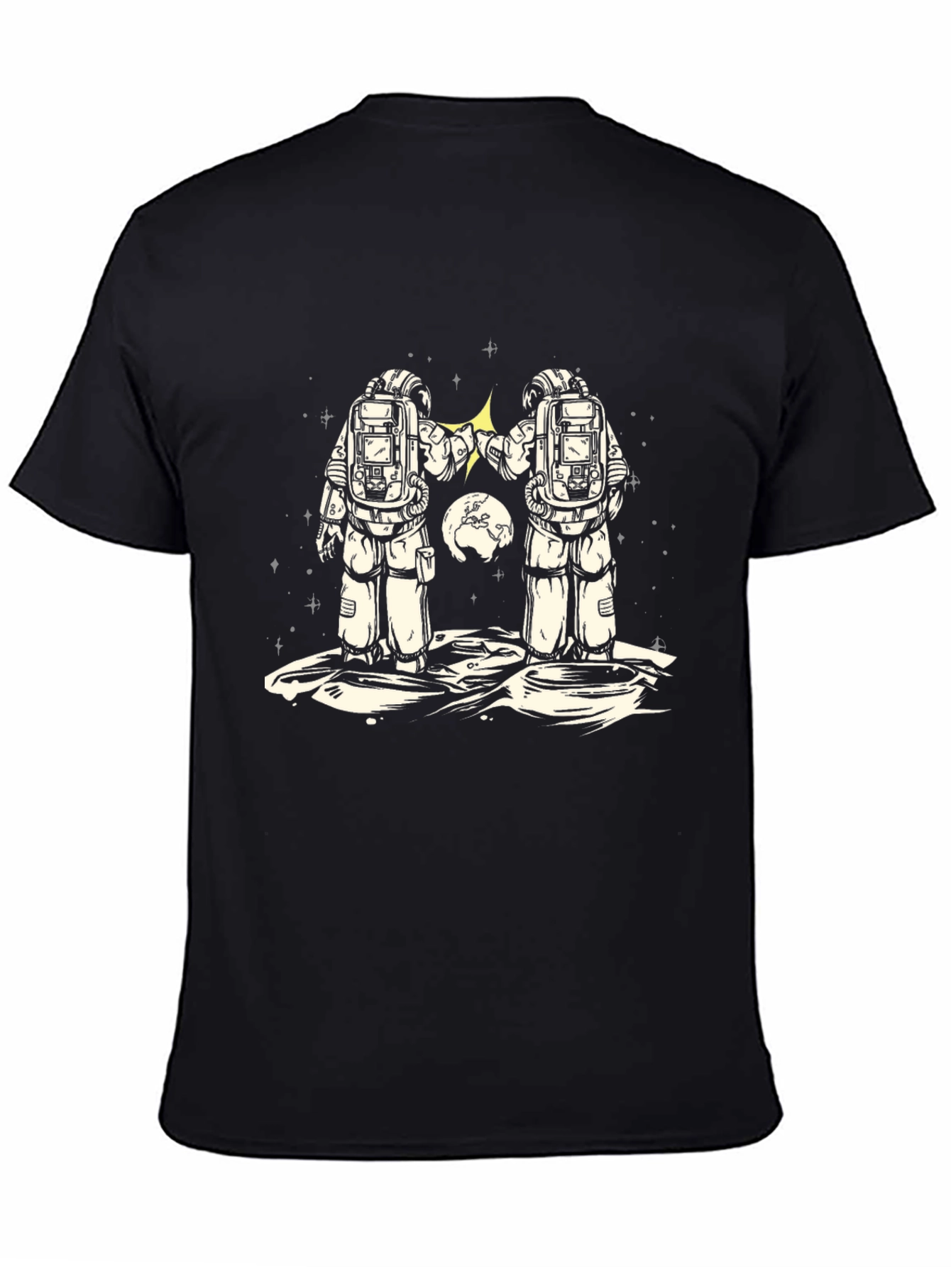 Black Astronaut Fist Bump Graphic Tee view 4