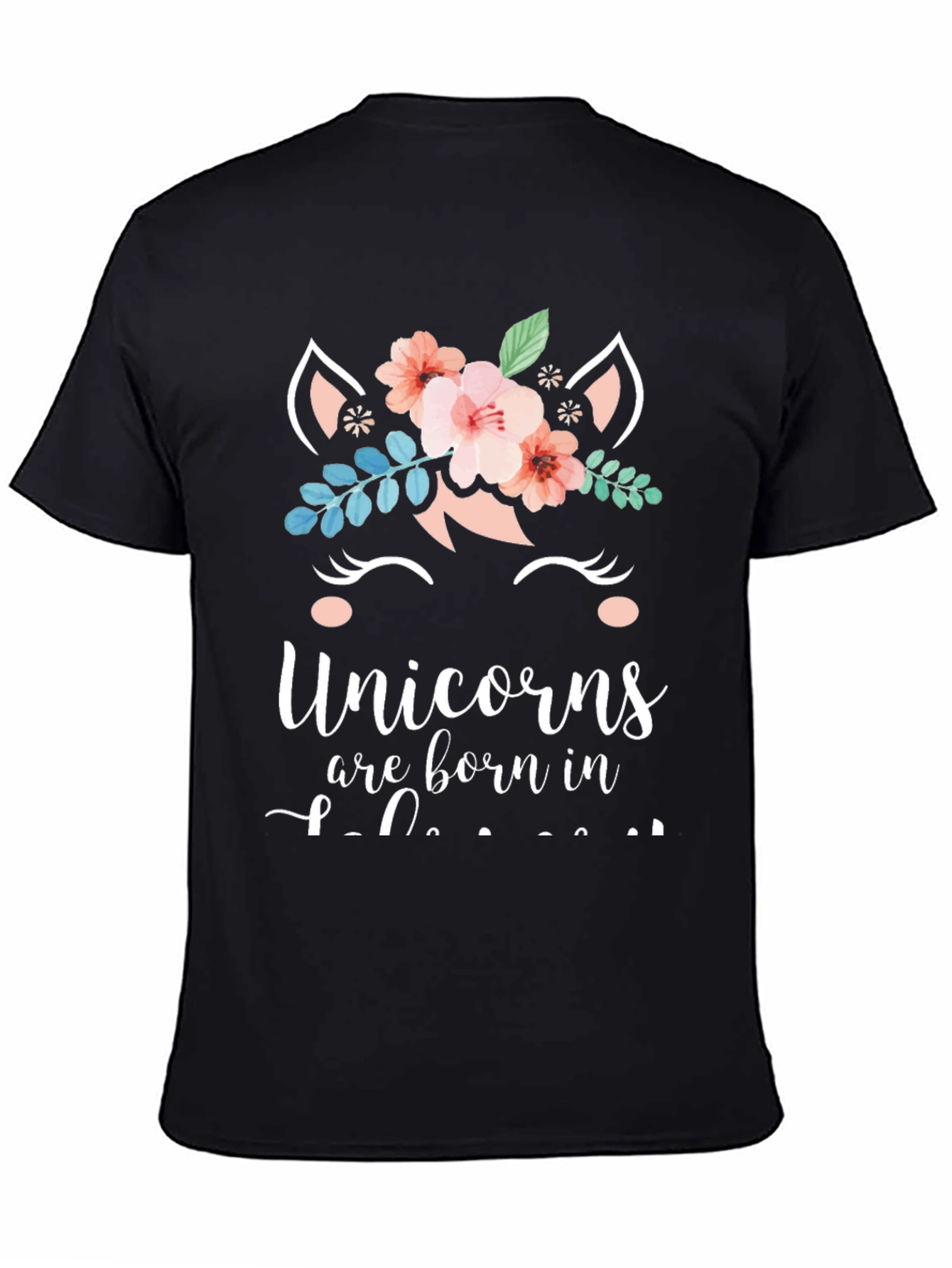 Black Unicorn Birthday T-Shirt - Born In [Month] view 4