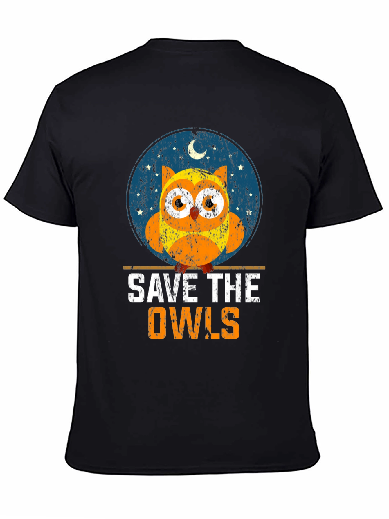 Black Save the Owls T-Shirt: Cute Owl Graphic Tee view 4
