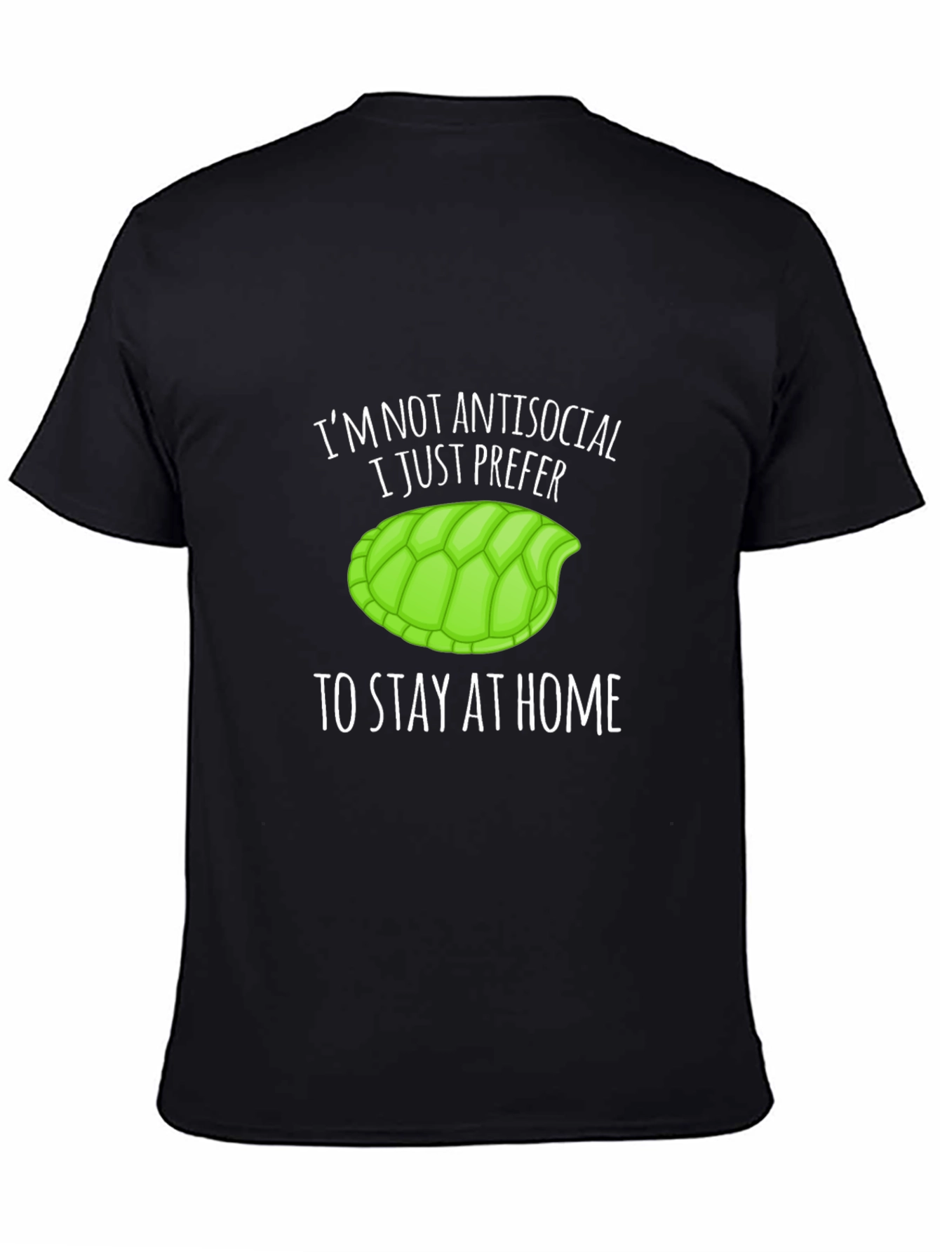 Black I'm Not Antisocial Turtle Graphic T-Shirt view 4
