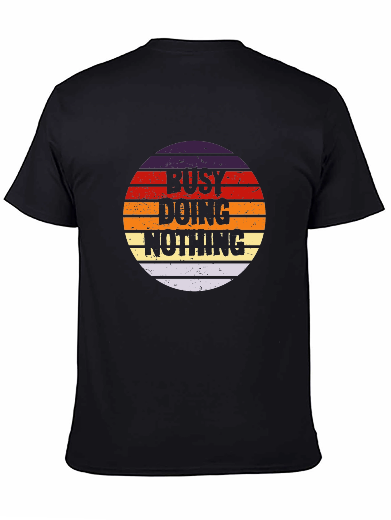 Black Busy Doing Nothing Retro Graphic Tee view 4