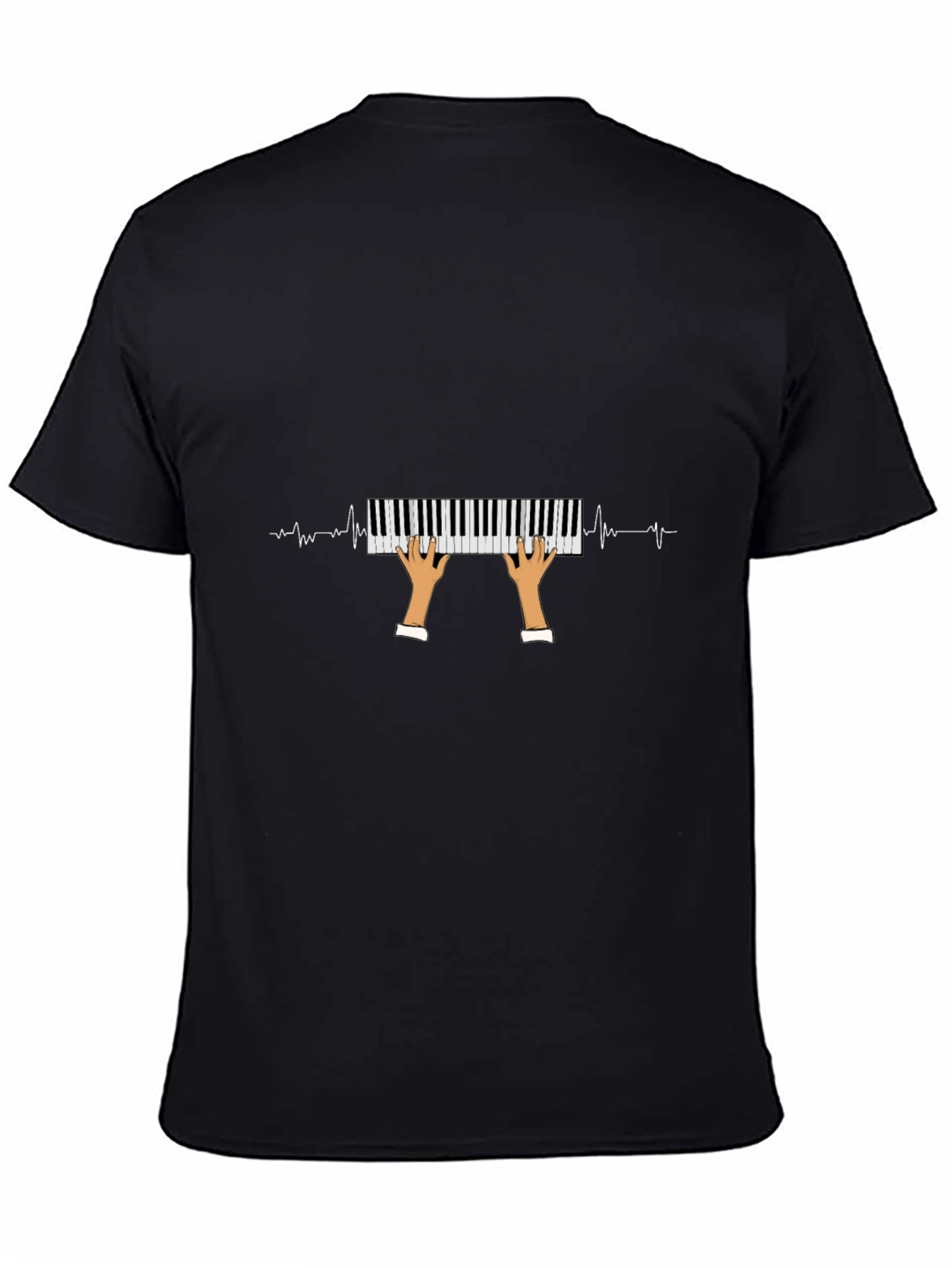 Black Piano Heartbeat Graphic Tee view 4