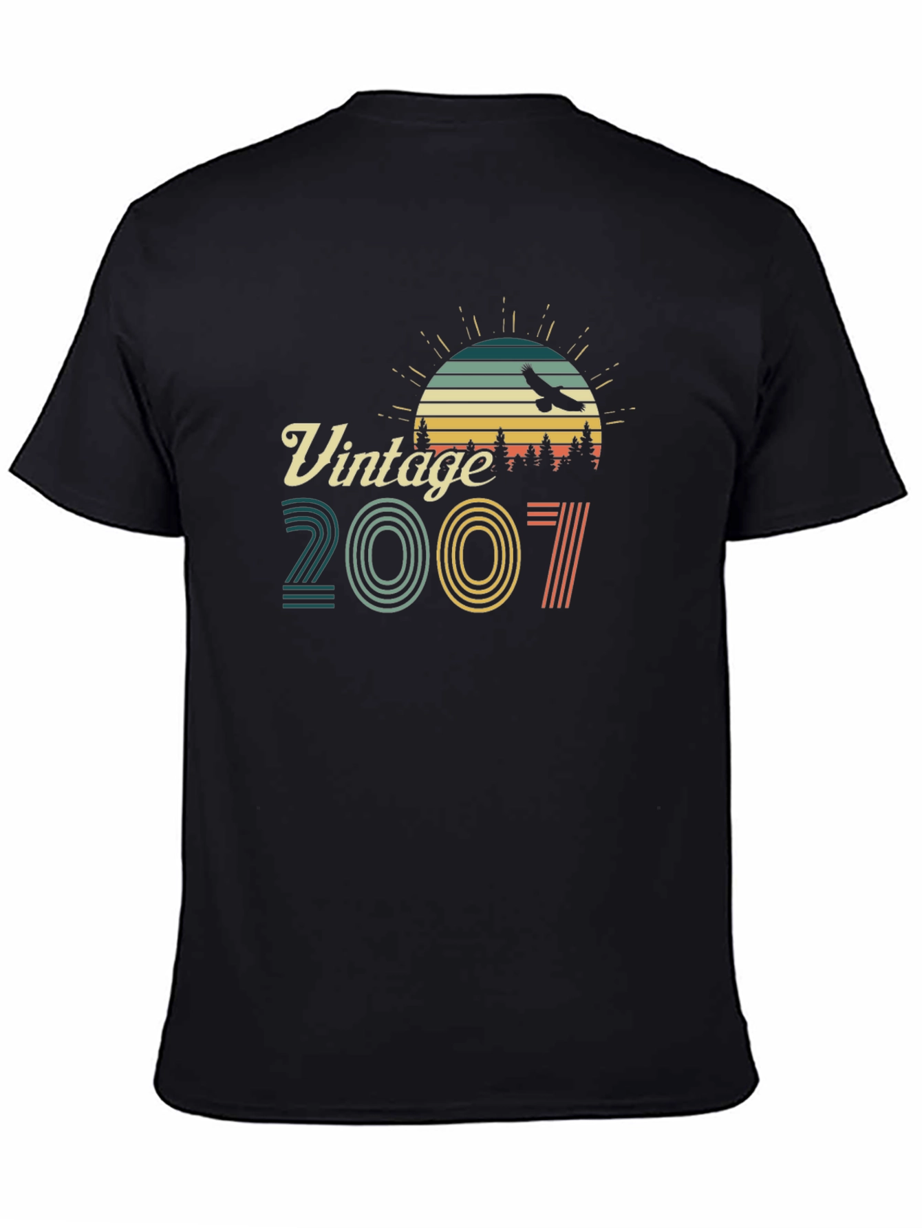 Black Vintage 2007 Graphic T-Shirt Retro Style view 4