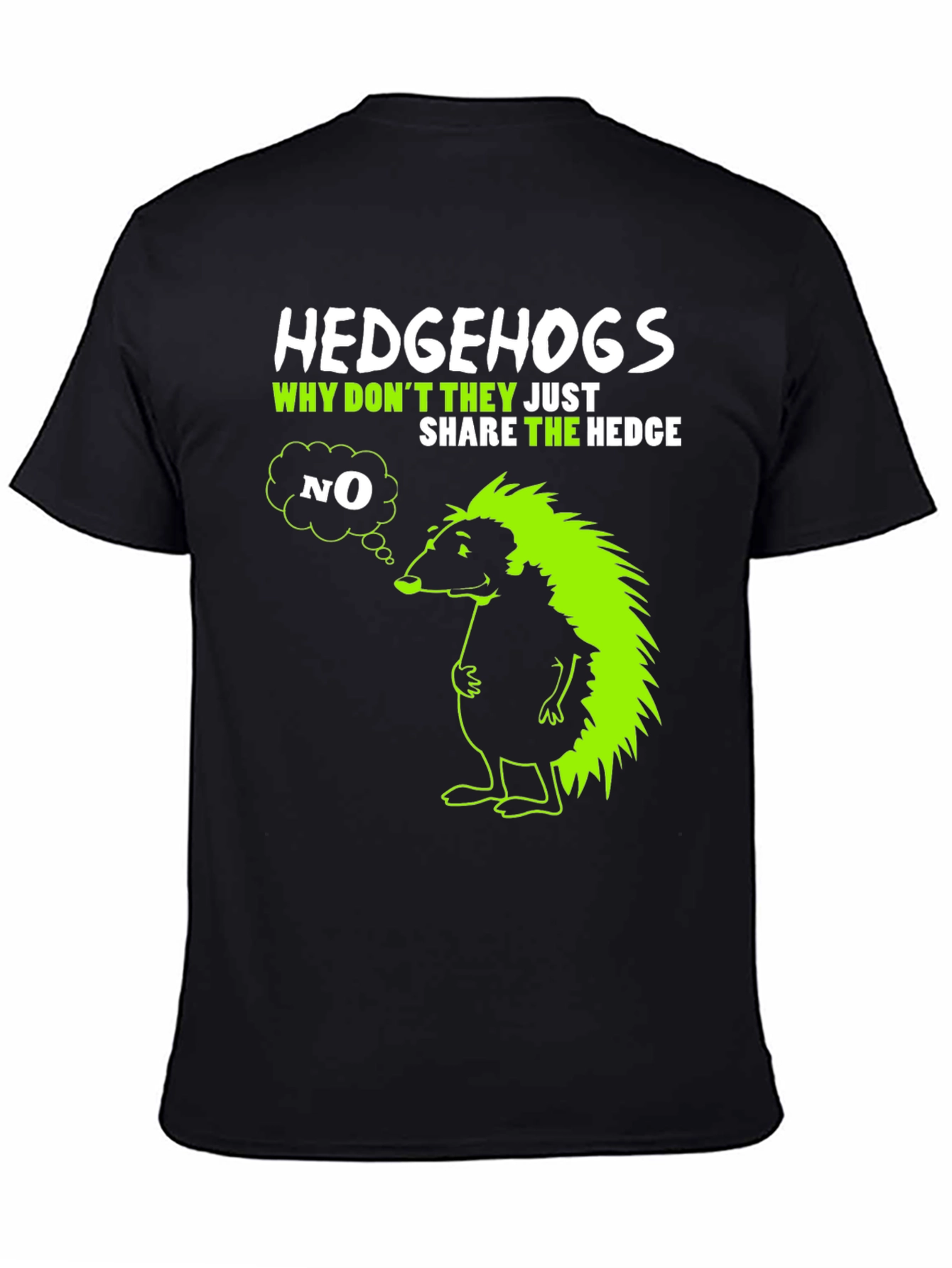 Black Hedgehog Graphic T-Shirt - Why Don't They Share? view 4