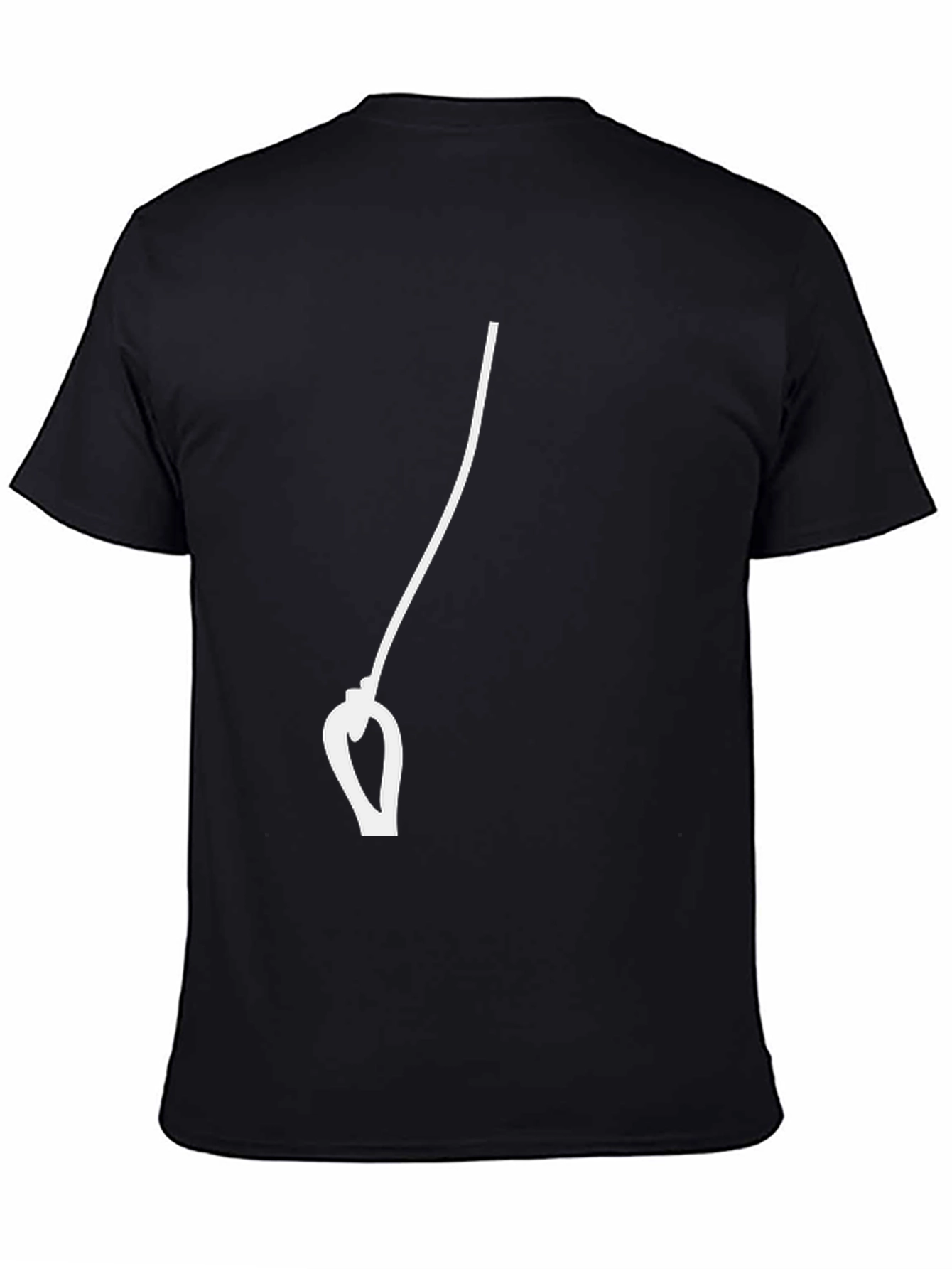 Black Climbing Rope Carabiner Black T-Shirt view 4