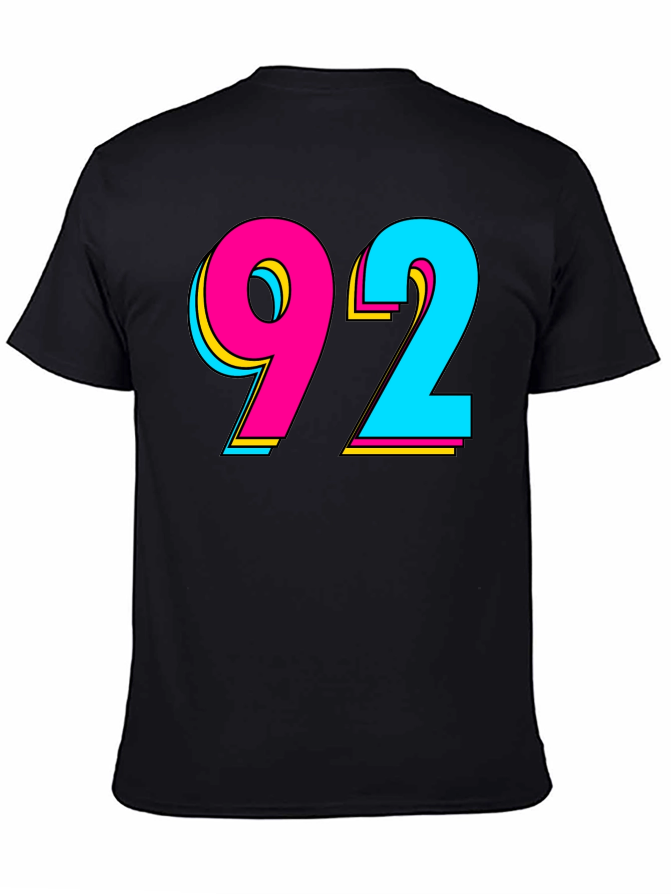 Black Retro 92 Graphic T-Shirt - Black Cotton Blend view 4