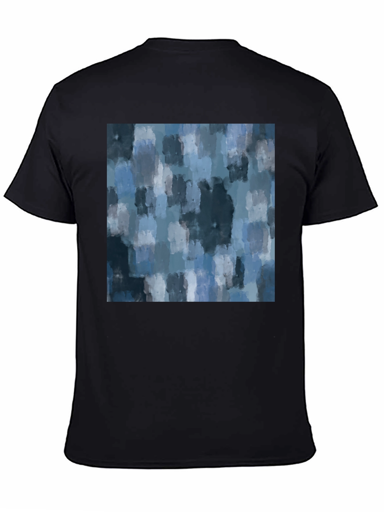 Black Abstract Watercolor Pattern T-Shirt view 4