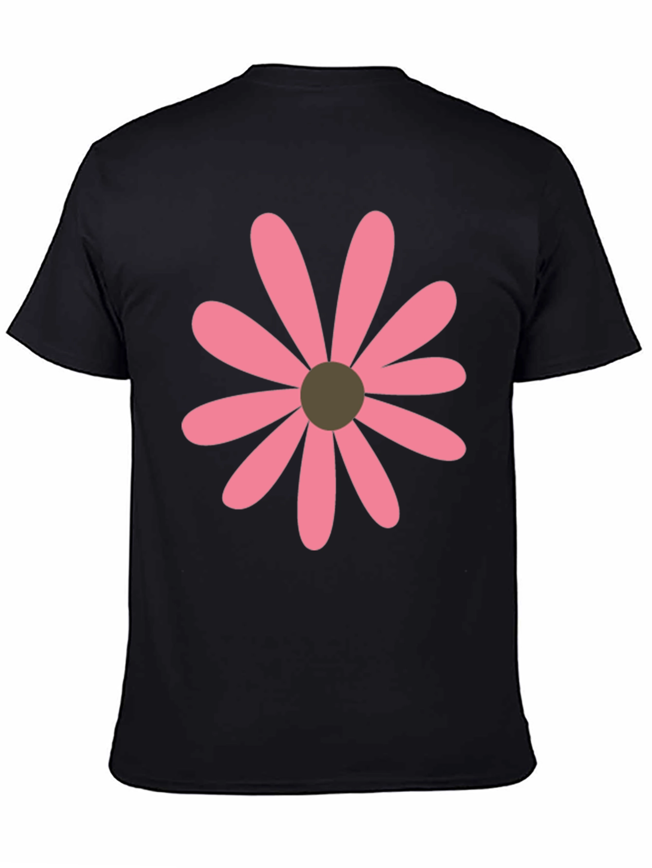 Black Pink Daisy Graphic Black T-Shirt view 4