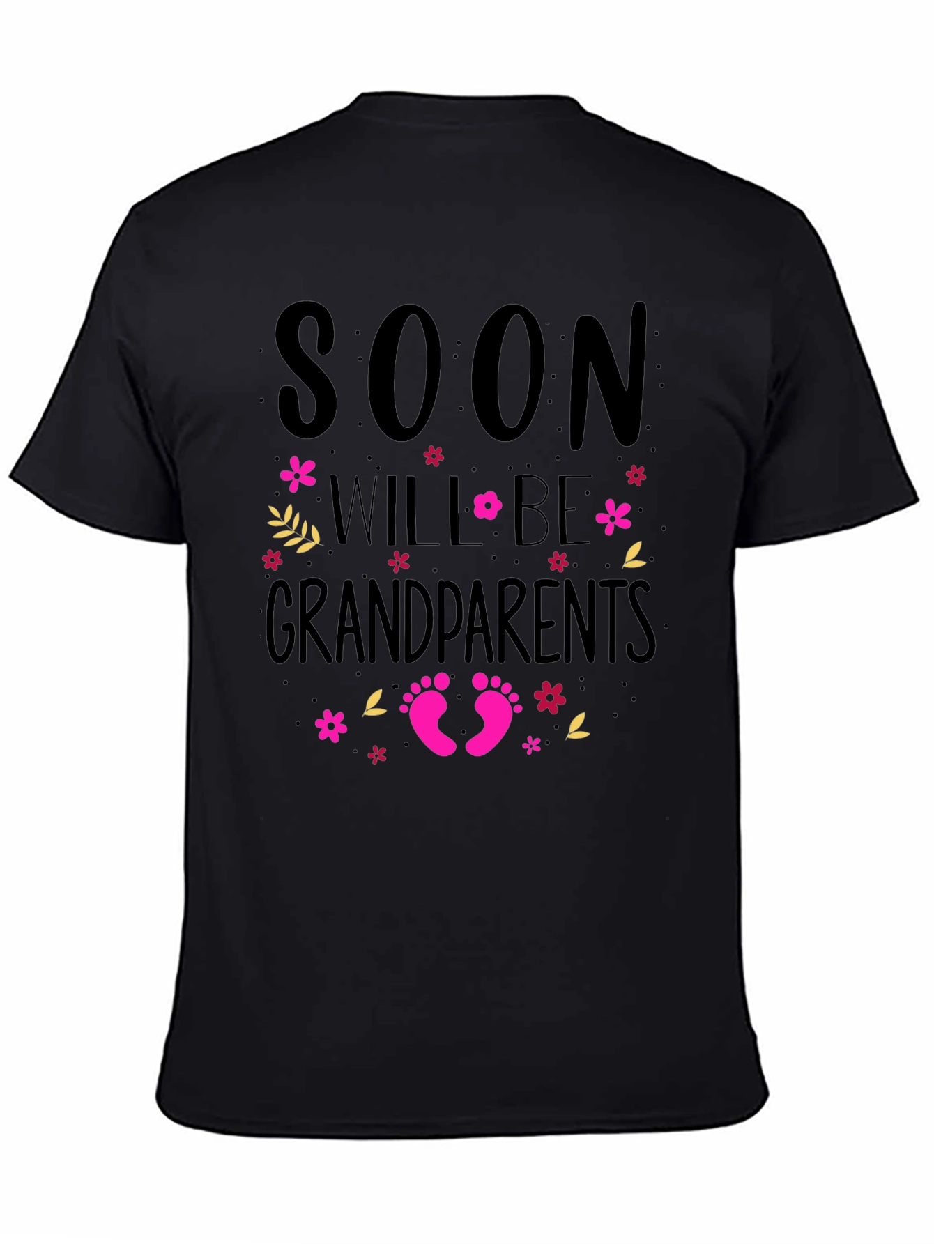 Black Soon to be Grandparents T-Shirt view 4