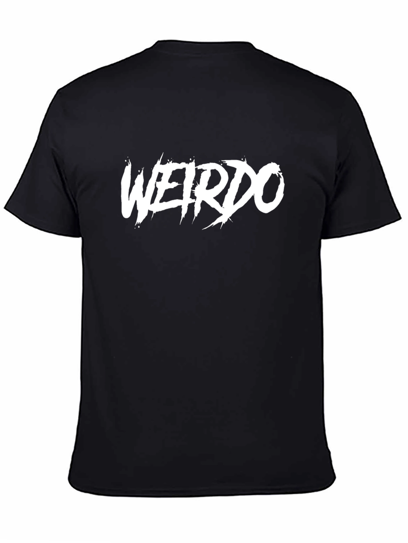 Black Weirdo Graphic Tee - Black Cotton Blend T-Shirt view 4
