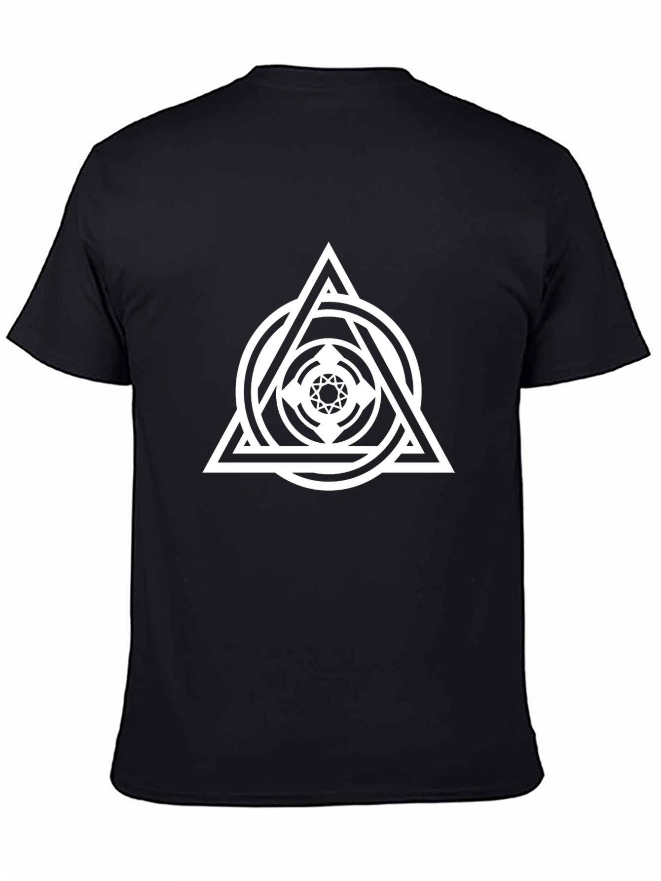 Black Geometric Symbol Graphic Black T-Shirt view 4