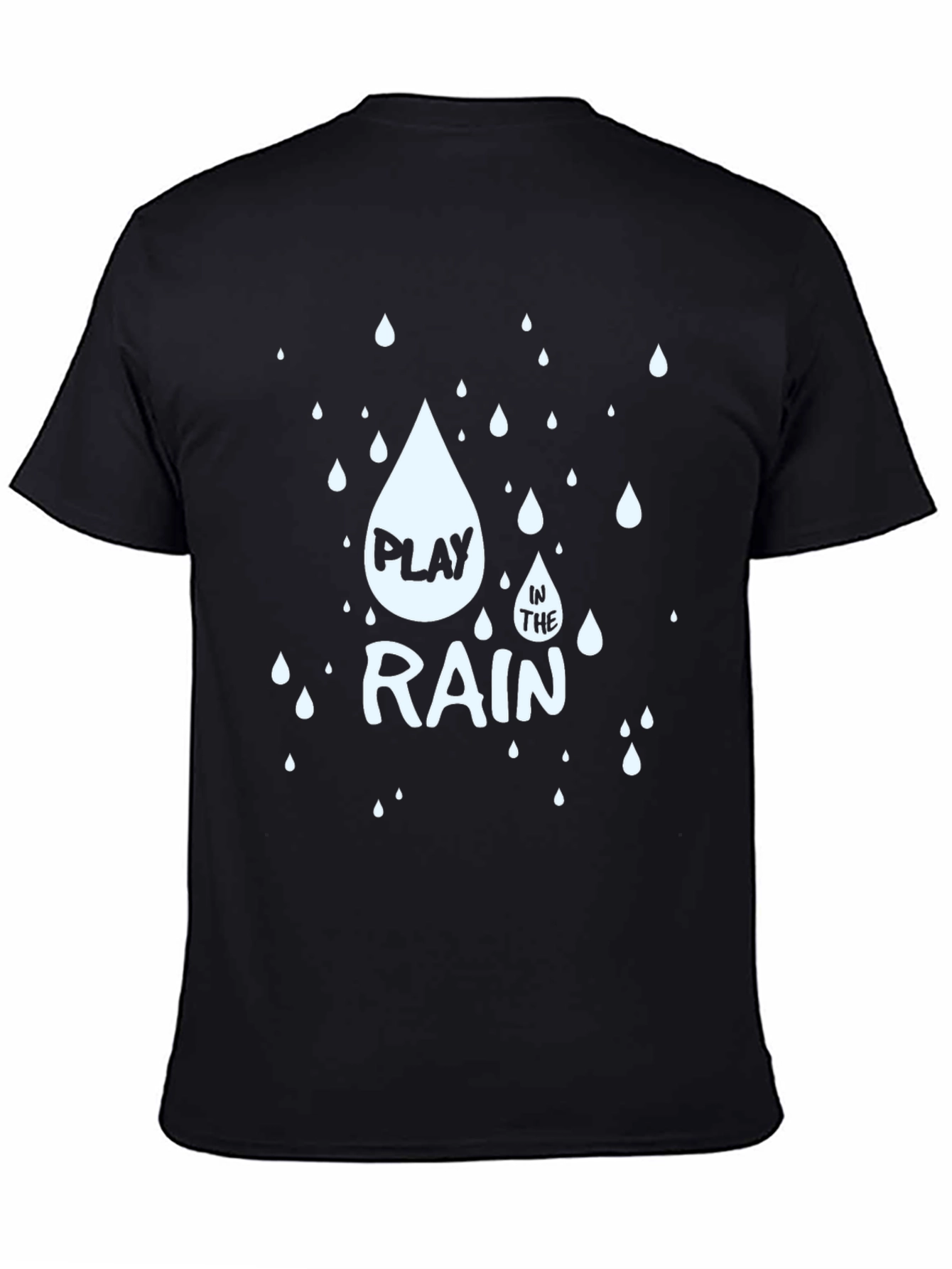 Black Play in the Rain Graphic T-Shirt - Black Casual Tee view 4